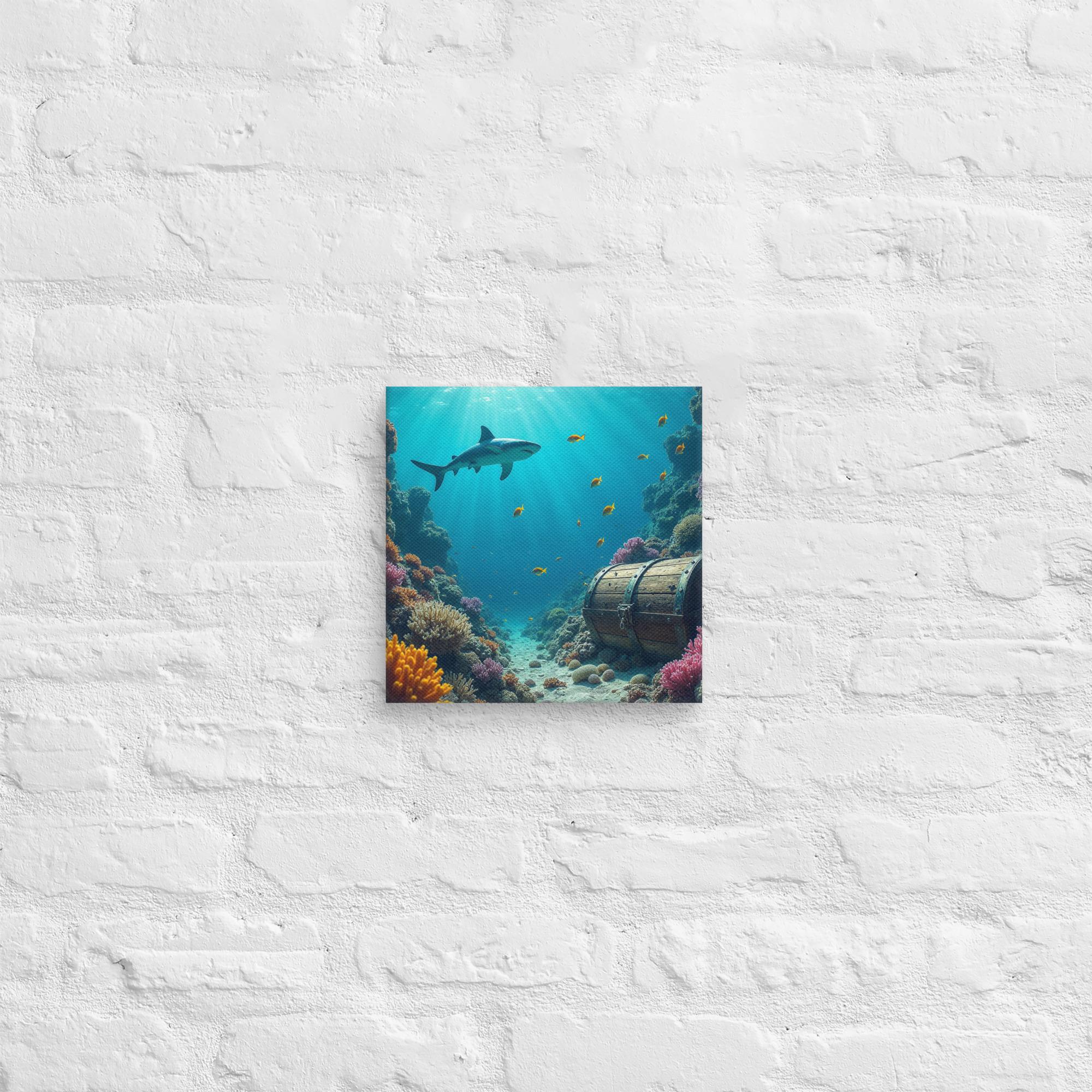 Ultimate Dive Adventure Canvas Print – Shark & Treasure Dive 2