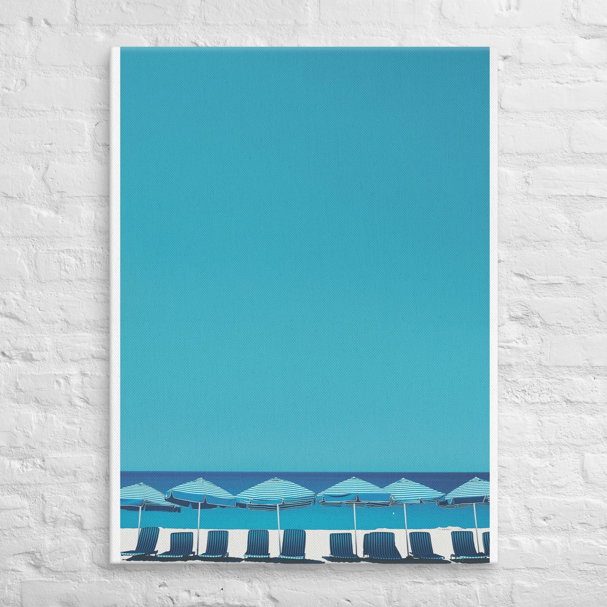 A Day at the Beach, Blue, Canvas Print 29