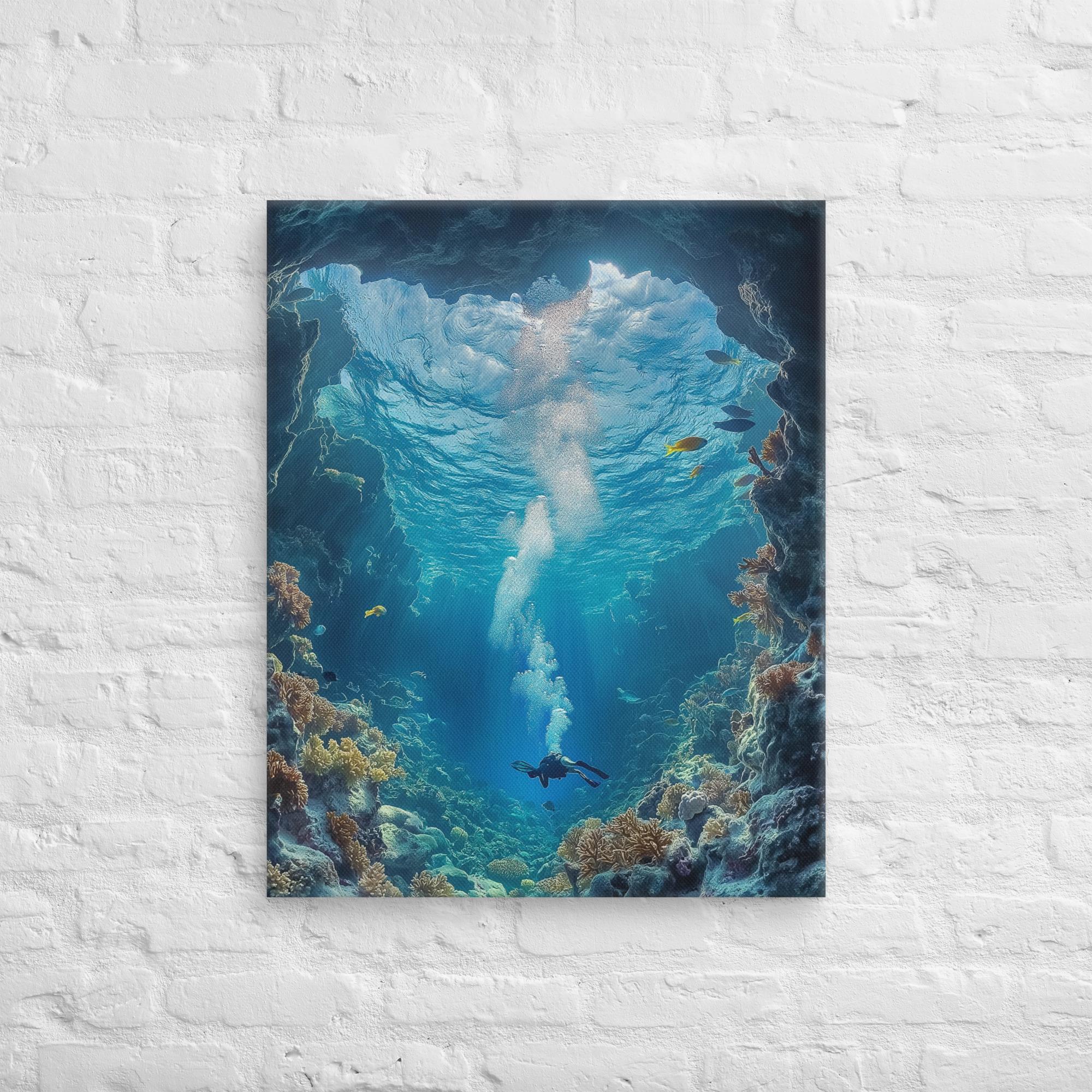 Exploring the Blue Abyss Canvas 22