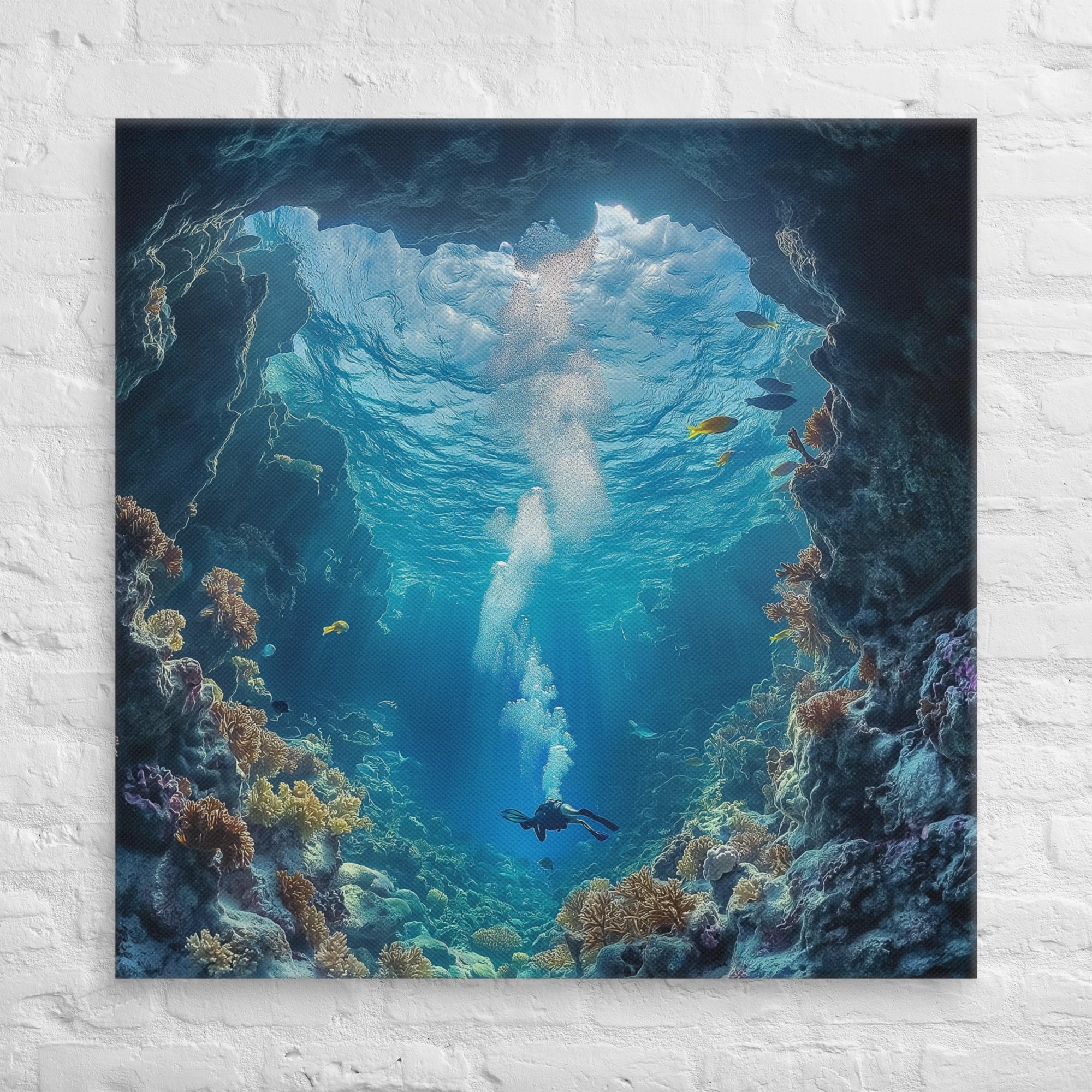 Exploring the Blue Abyss Canvas 34