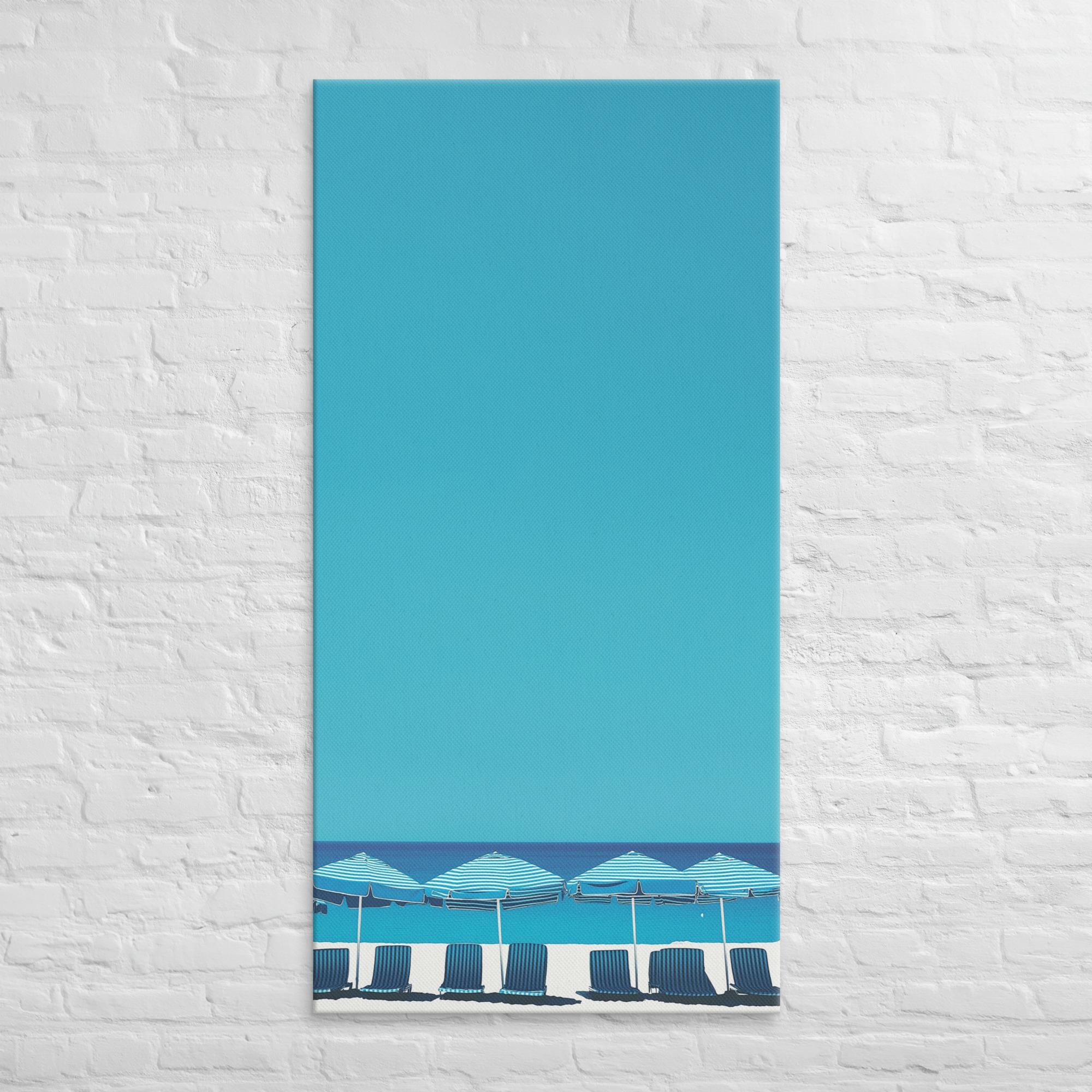 A Day at the Beach, Blue, Canvas Print 30
