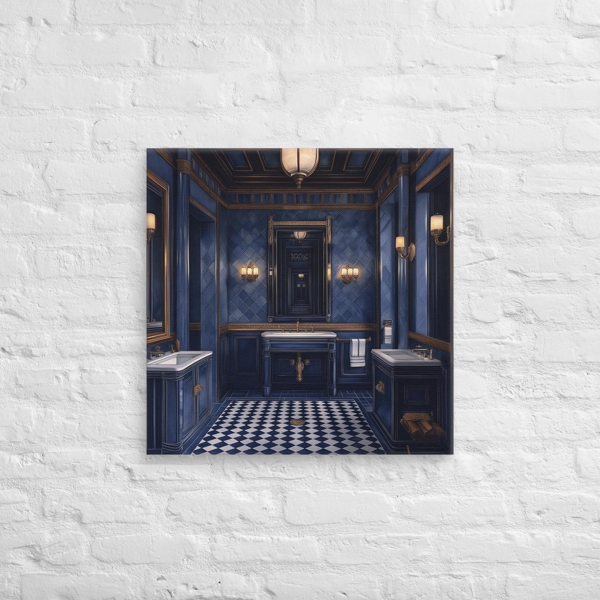 Royal Blue Elegance Bathroom Canvas 21