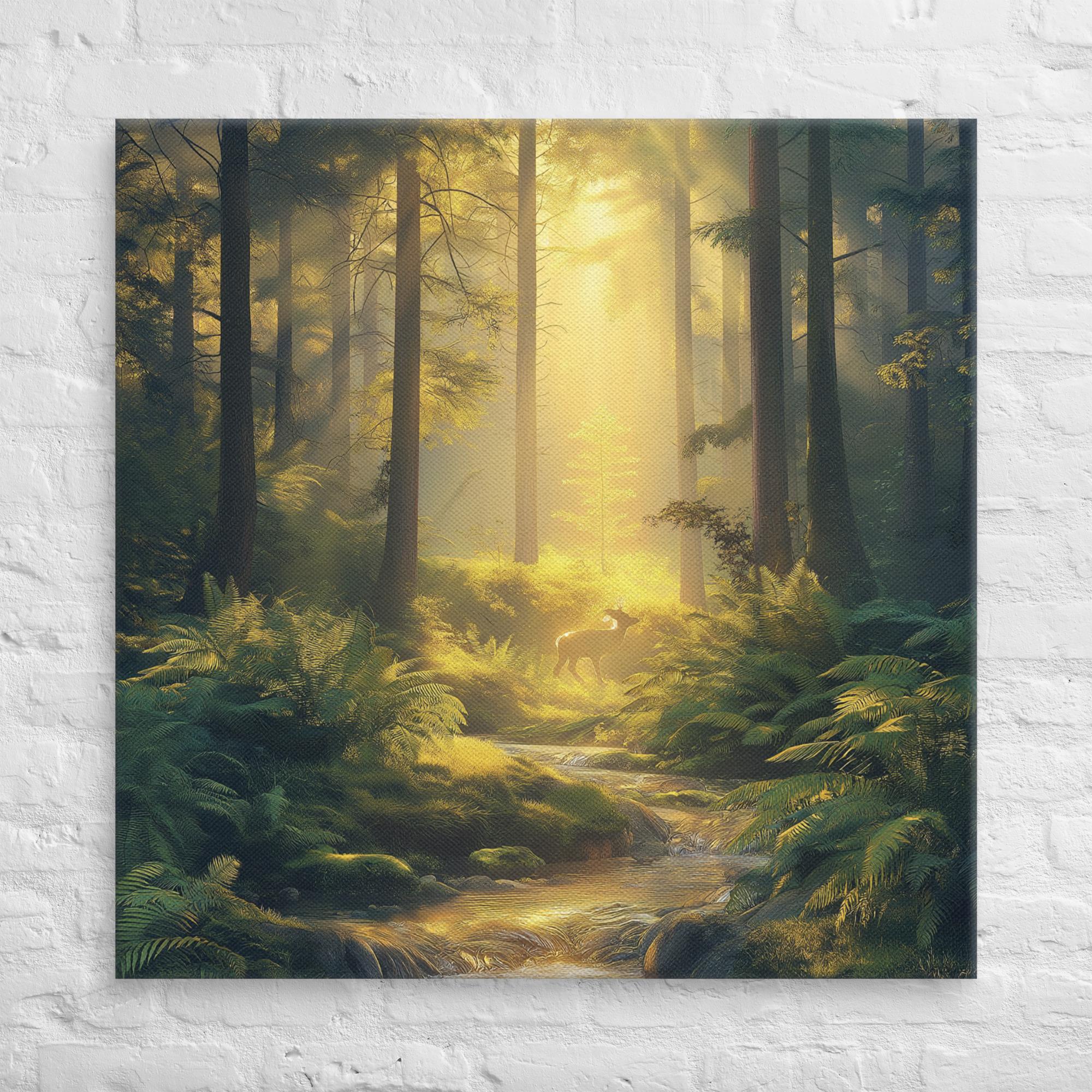 Golden Serenity, A Forest at Dawn Canvas 34