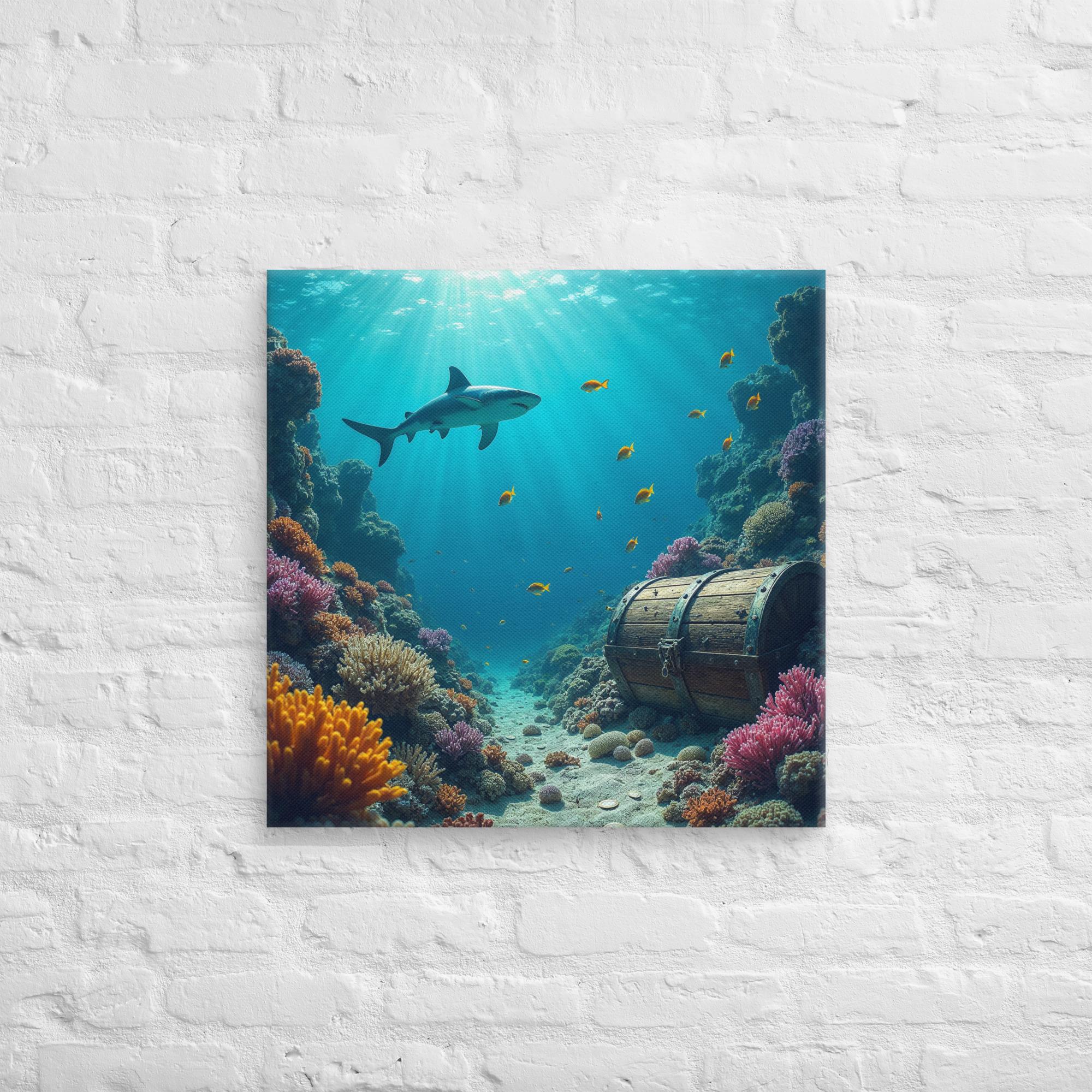Ultimate Dive Adventure Canvas Print – Shark & Treasure Dive 20