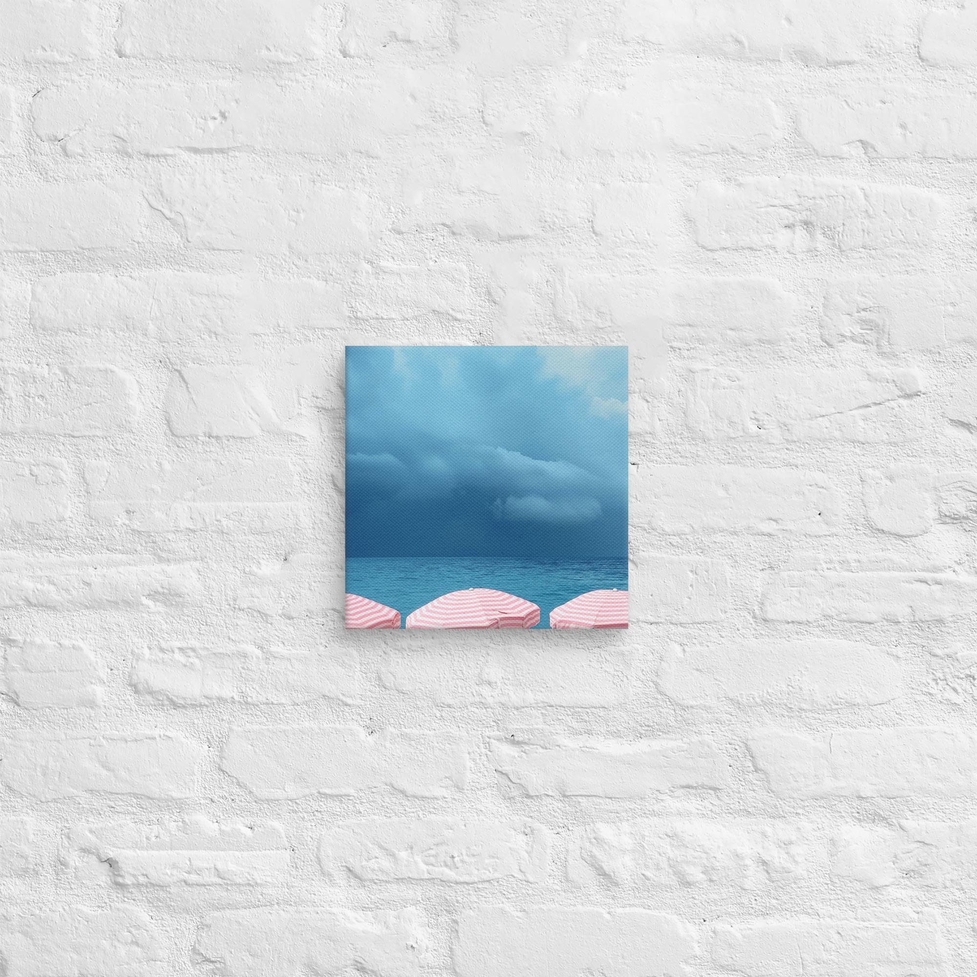 Stormy Tranquility: A Day at the Beach, Pink, Canvas Print 11