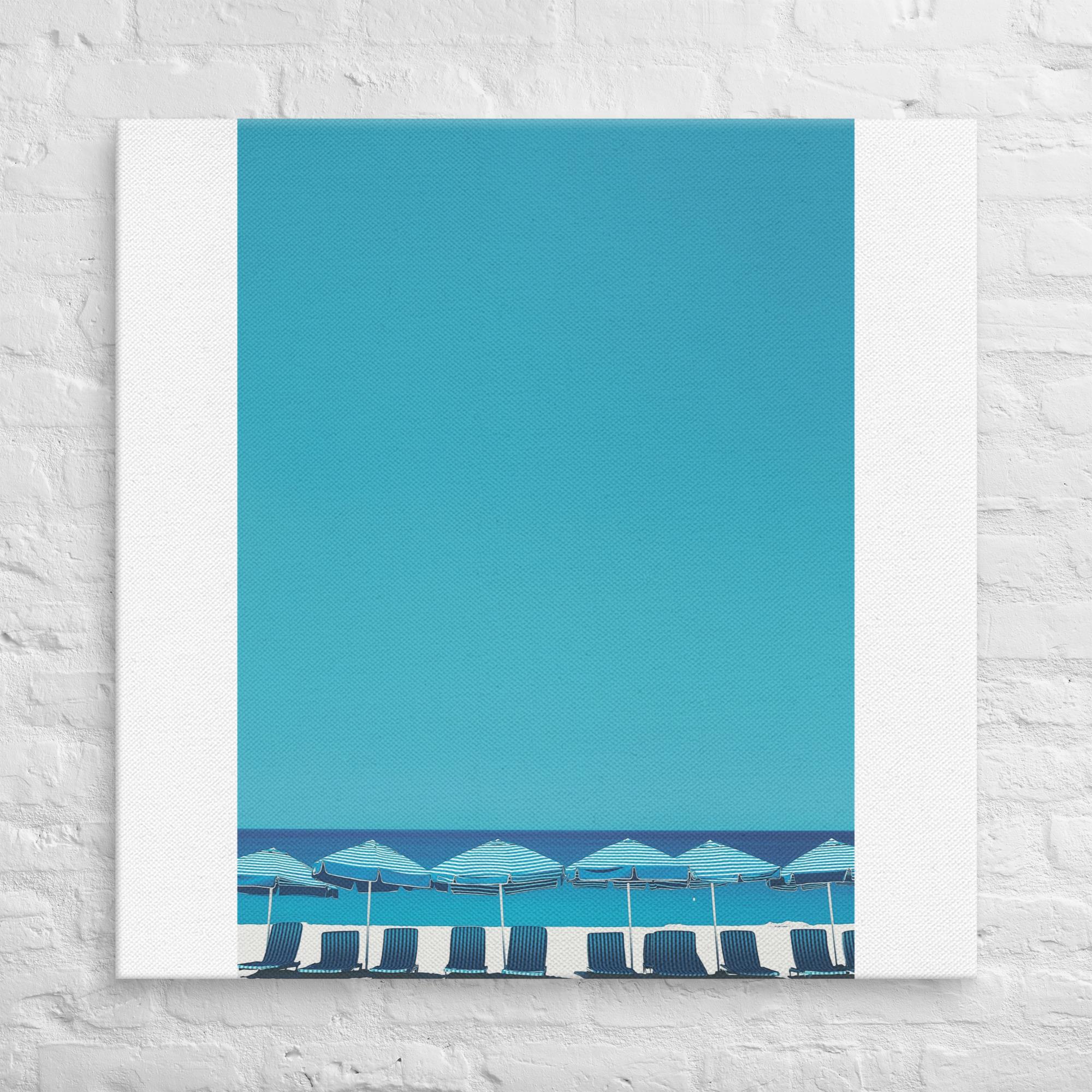 A Day at the Beach, Blue, Canvas Print 34