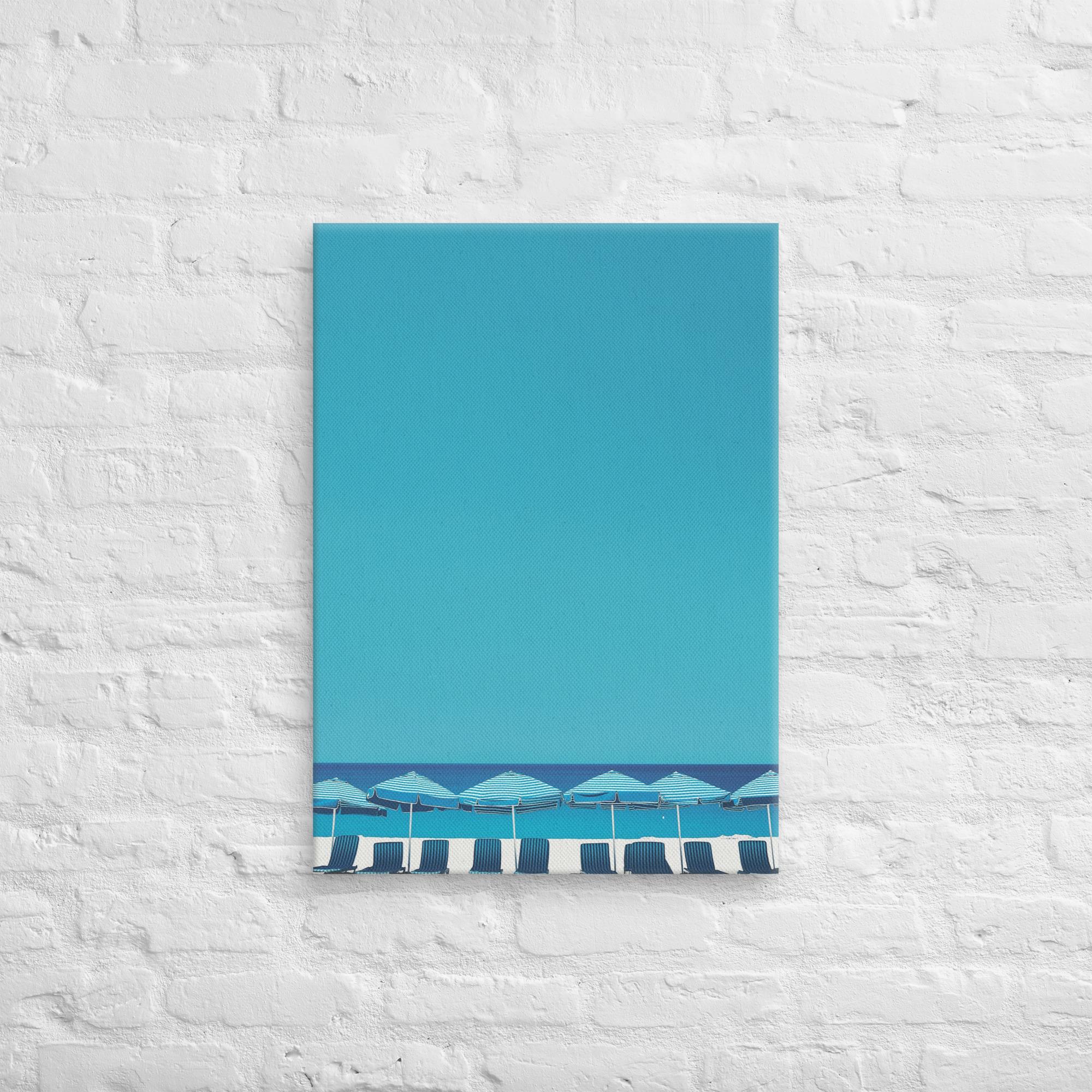 A Day at the Beach, Blue, Canvas Print 17