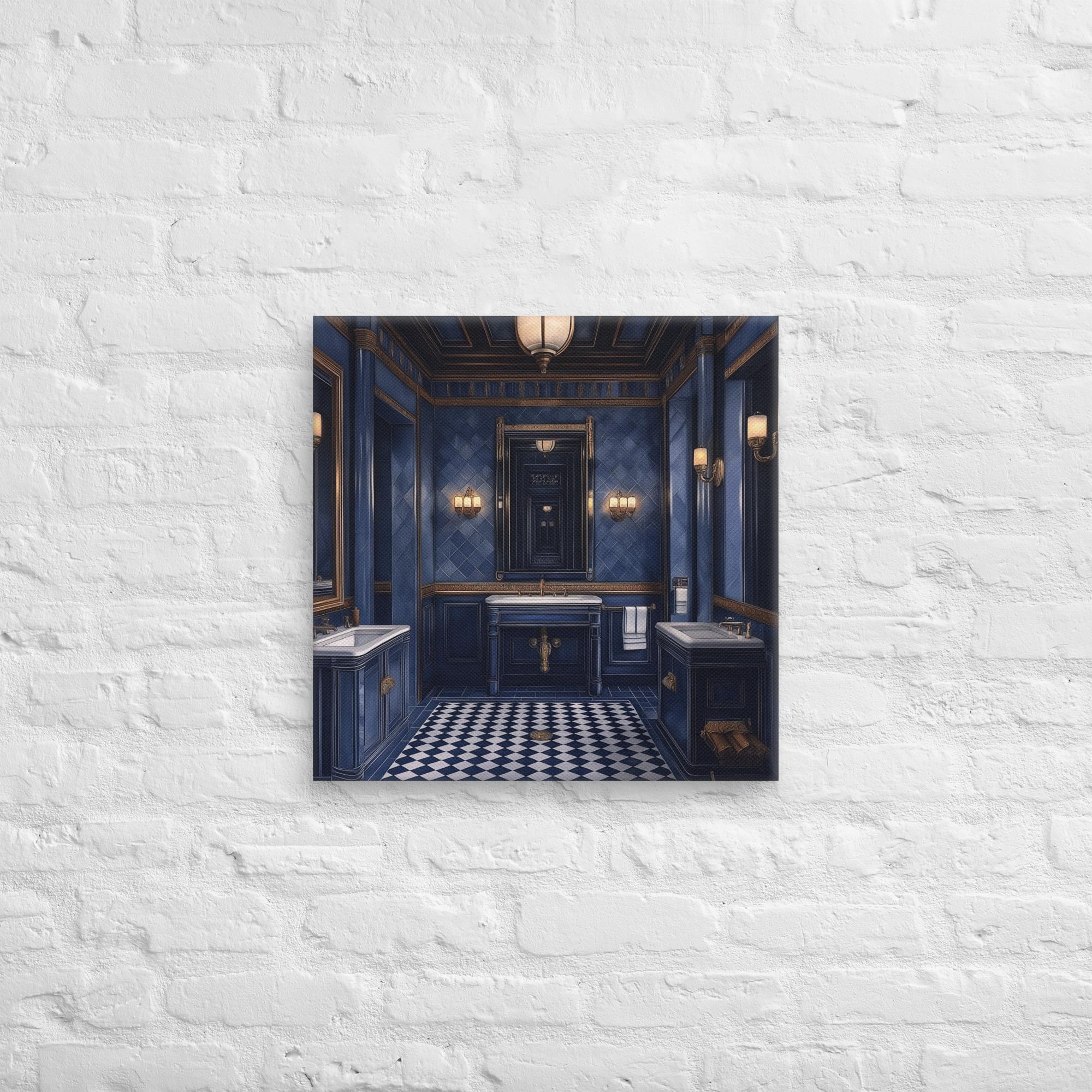 Royal Blue Elegance Bathroom Canvas 15