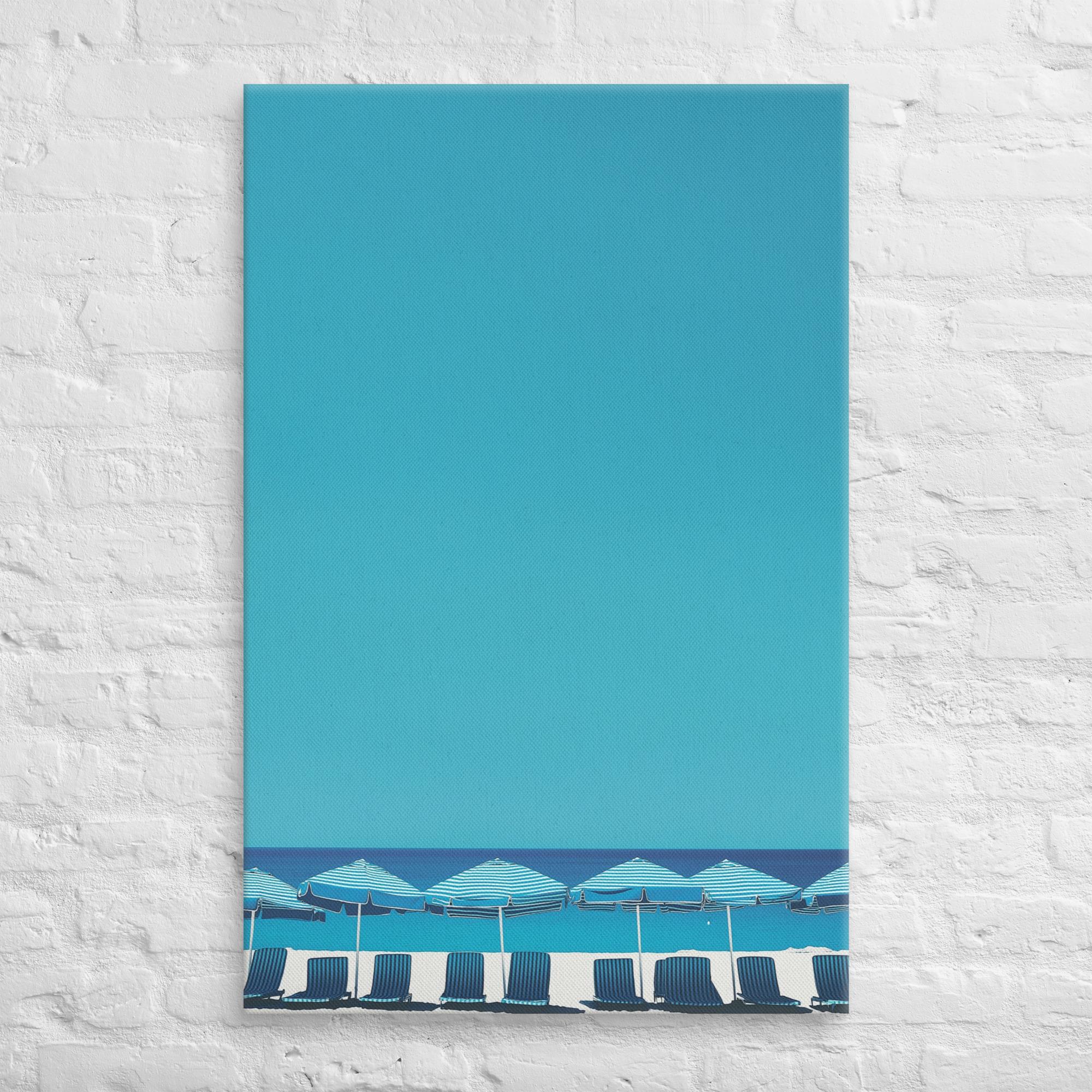 A Day at the Beach, Blue, Canvas Print 2