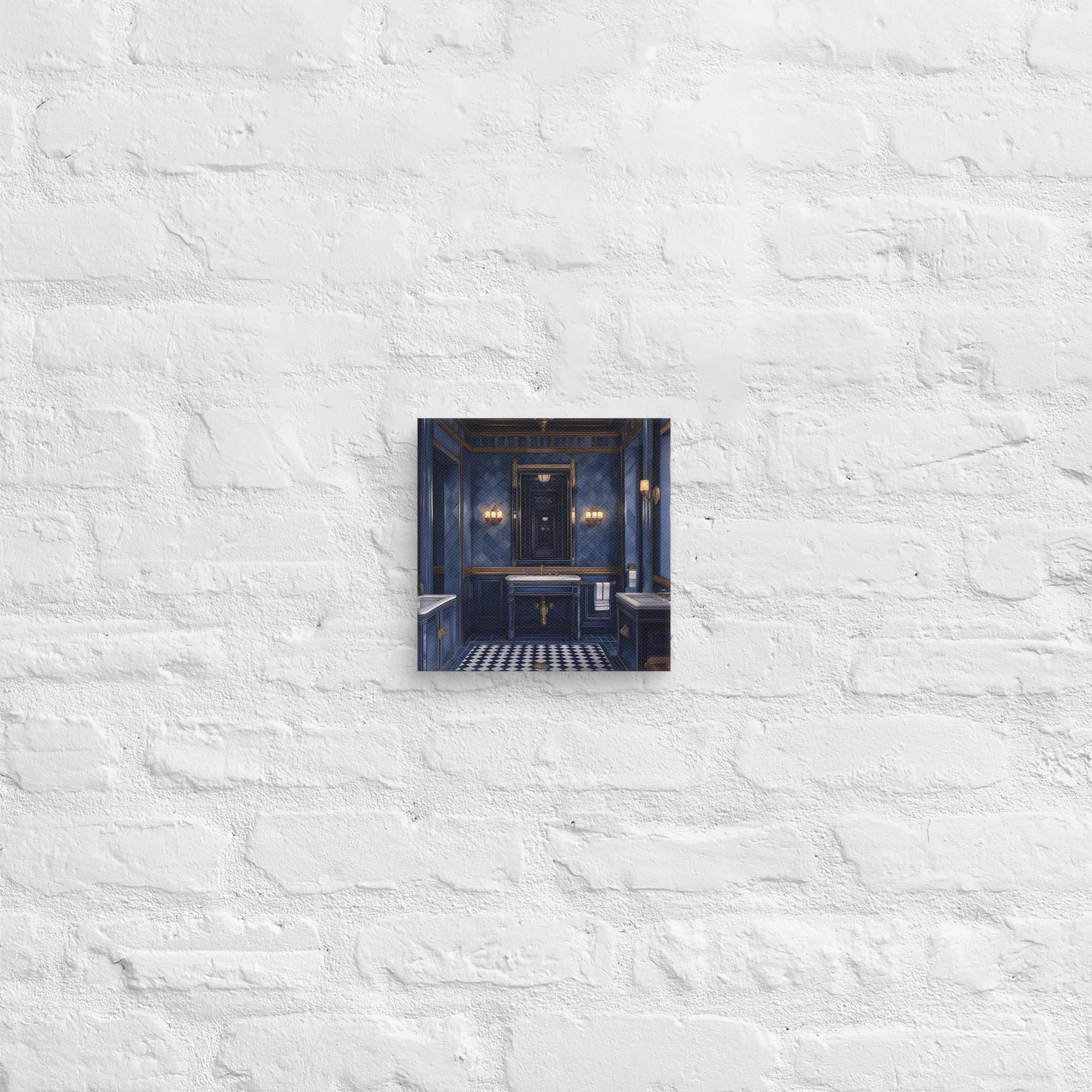 Royal Blue Elegance Bathroom Canvas 39