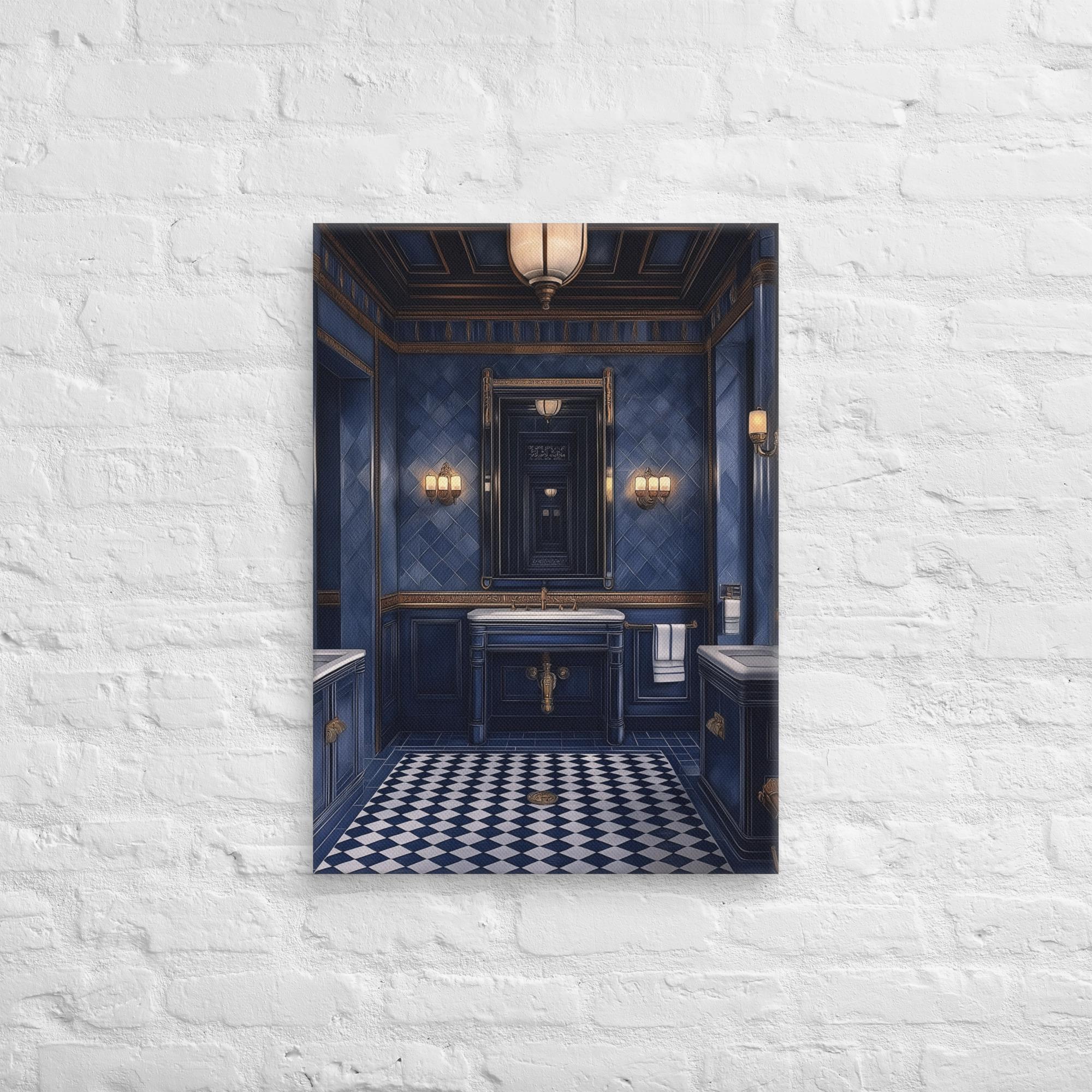 Royal Blue Elegance Bathroom Canvas 17