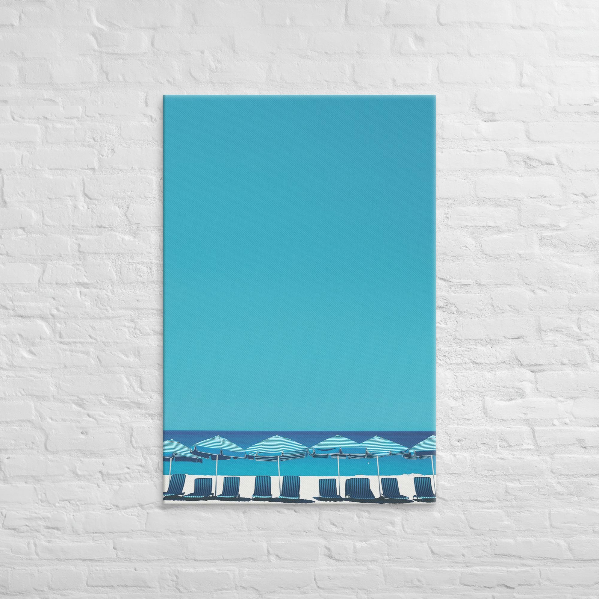 A Day at the Beach, Blue, Canvas Print 32