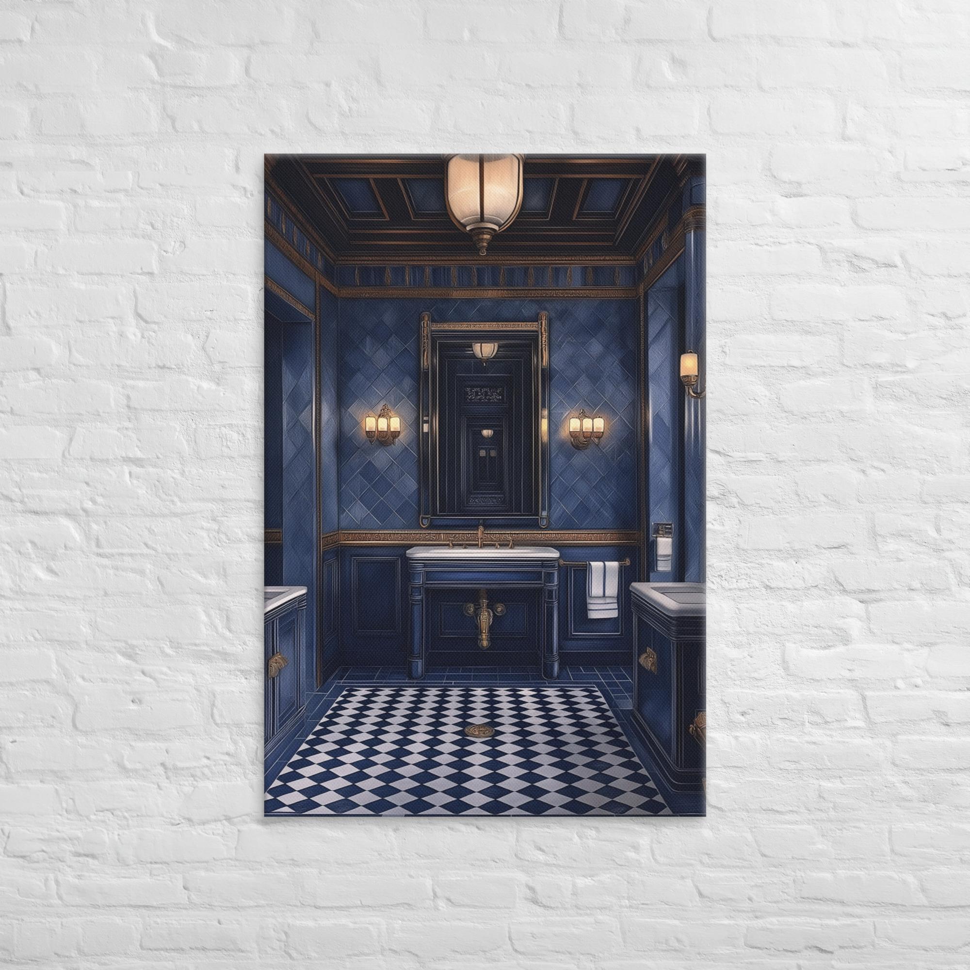 Royal Blue Elegance Bathroom Canvas 33