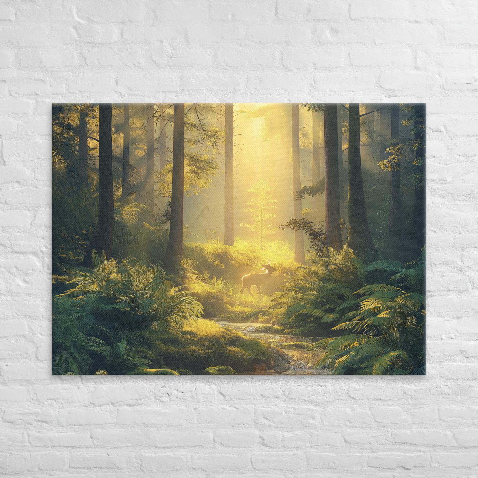 Golden Serenity, A Forest at Dawn Canvas 35
