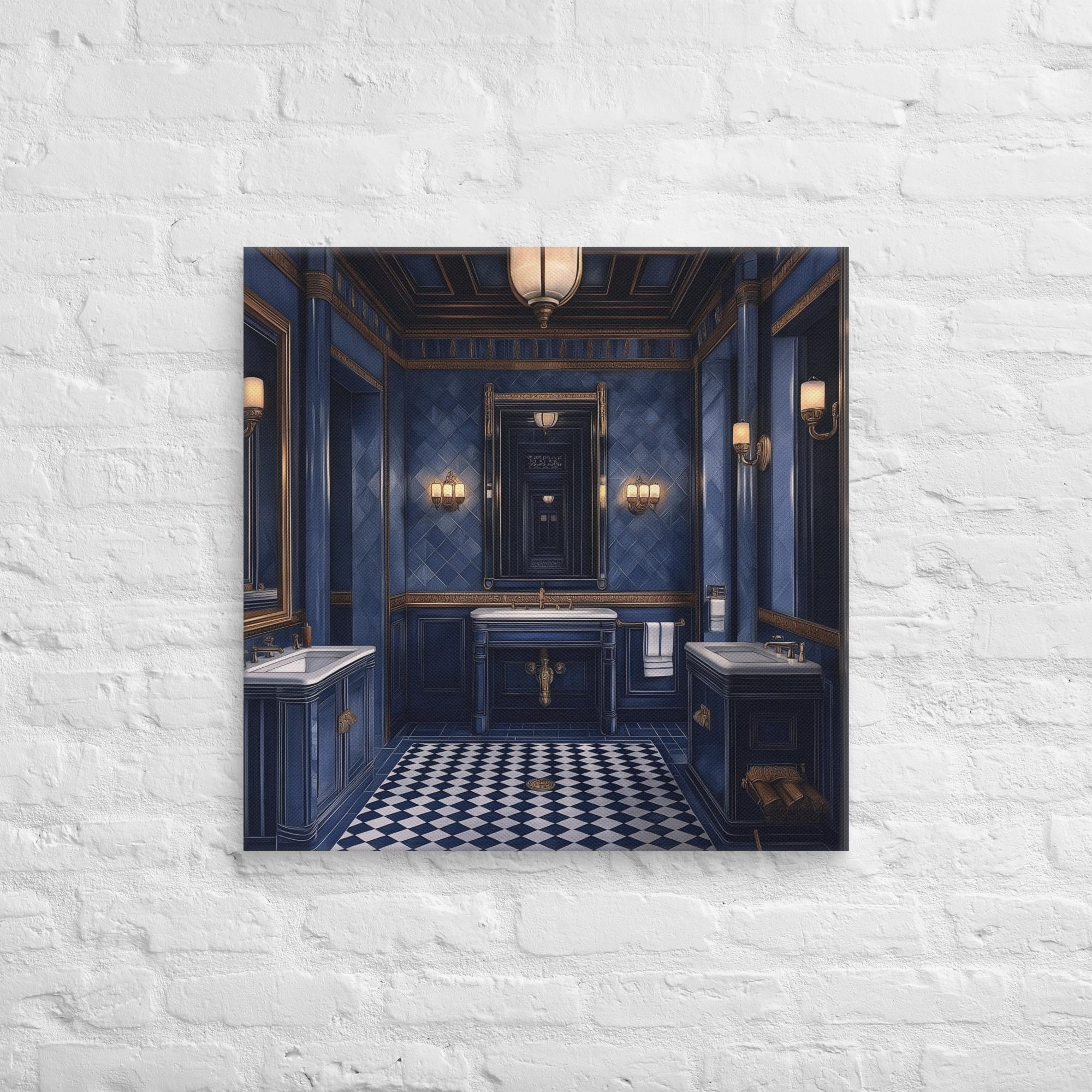 Royal Blue Elegance Bathroom Canvas 25