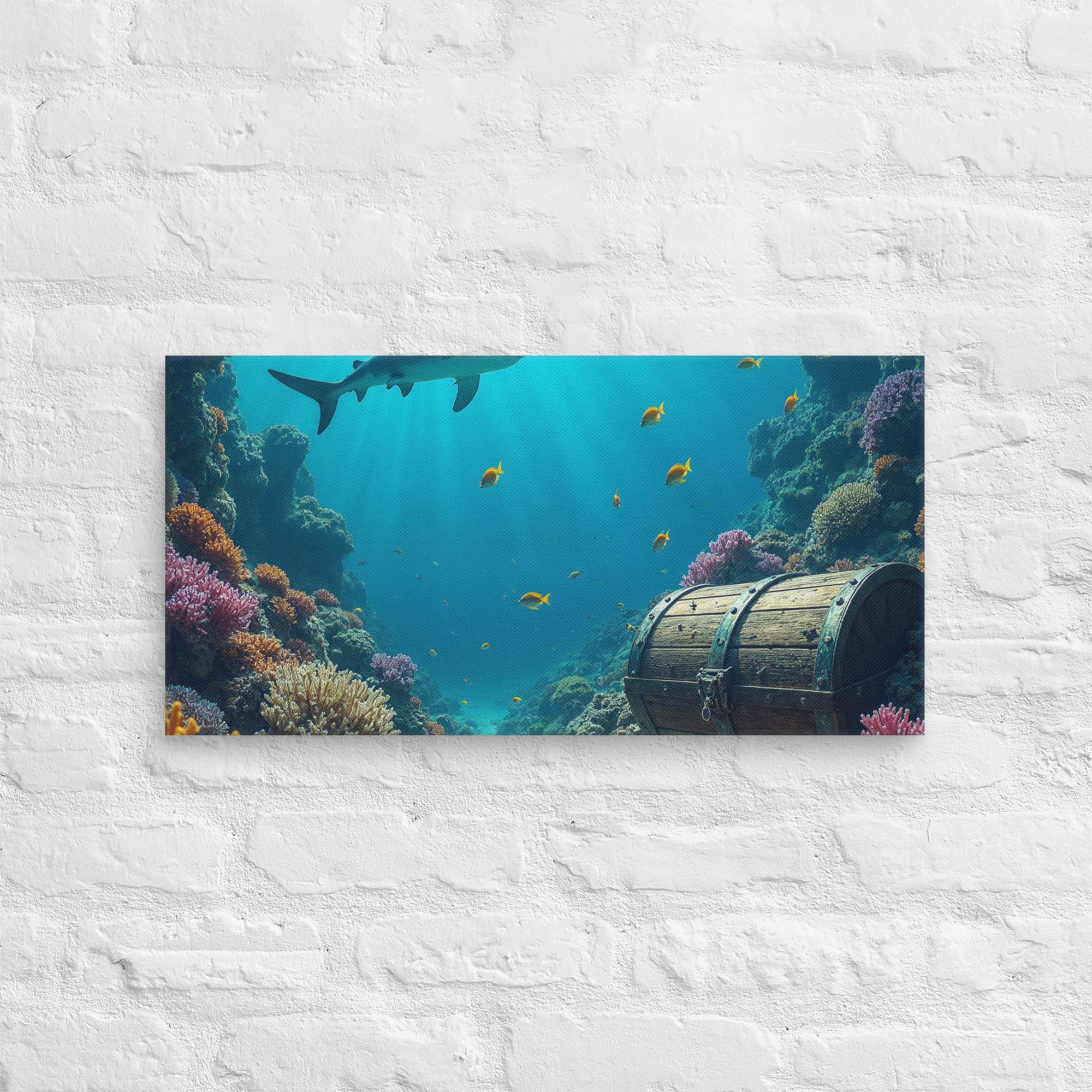 Ultimate Dive Adventure Canvas Print – Shark & Treasure Dive 6