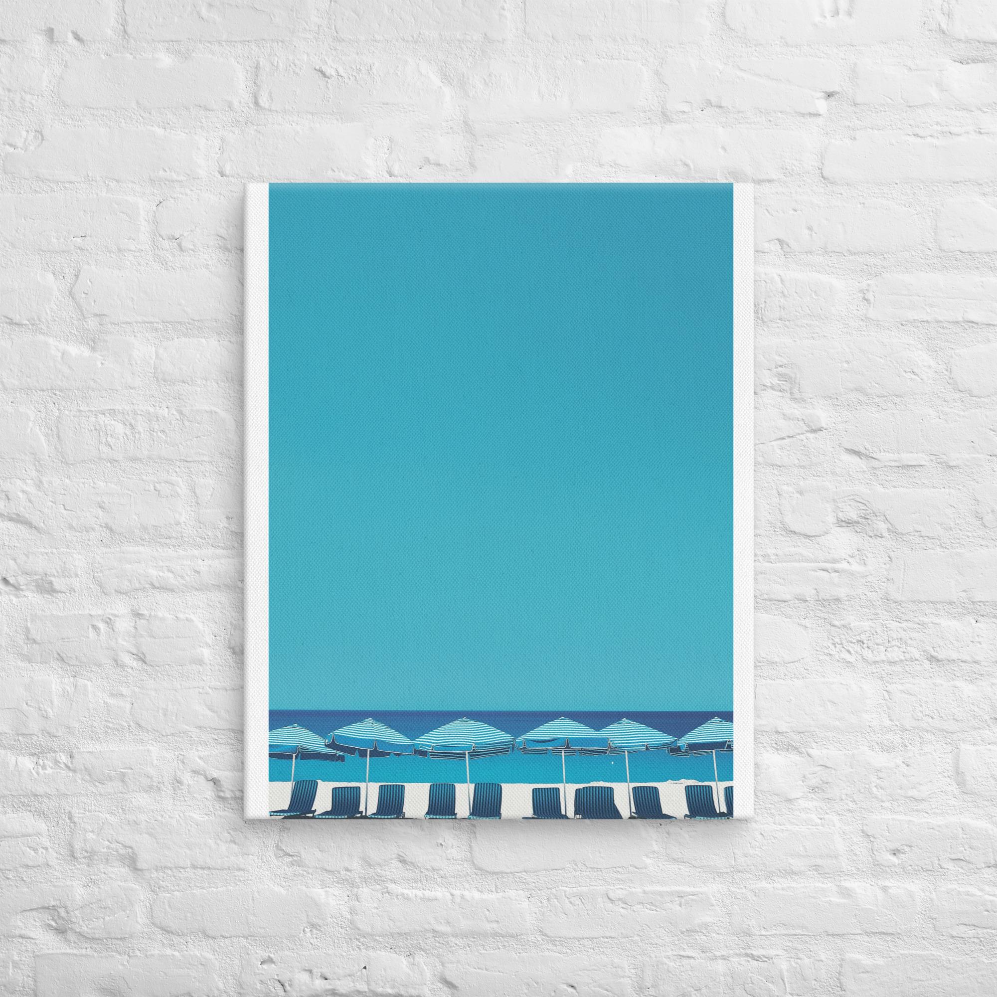 A Day at the Beach, Blue, Canvas Print 22