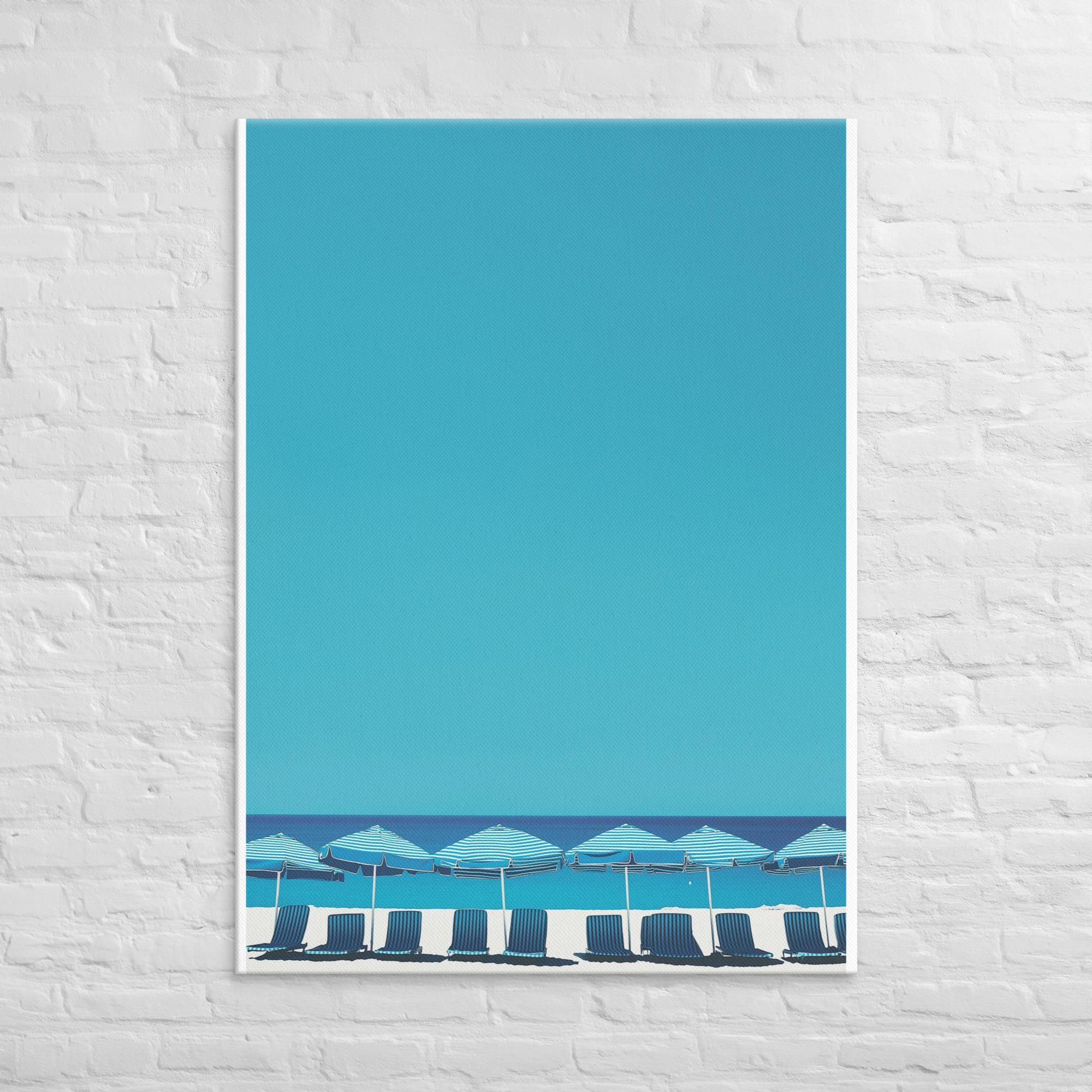 A Day at the Beach, Blue, Canvas Print 35