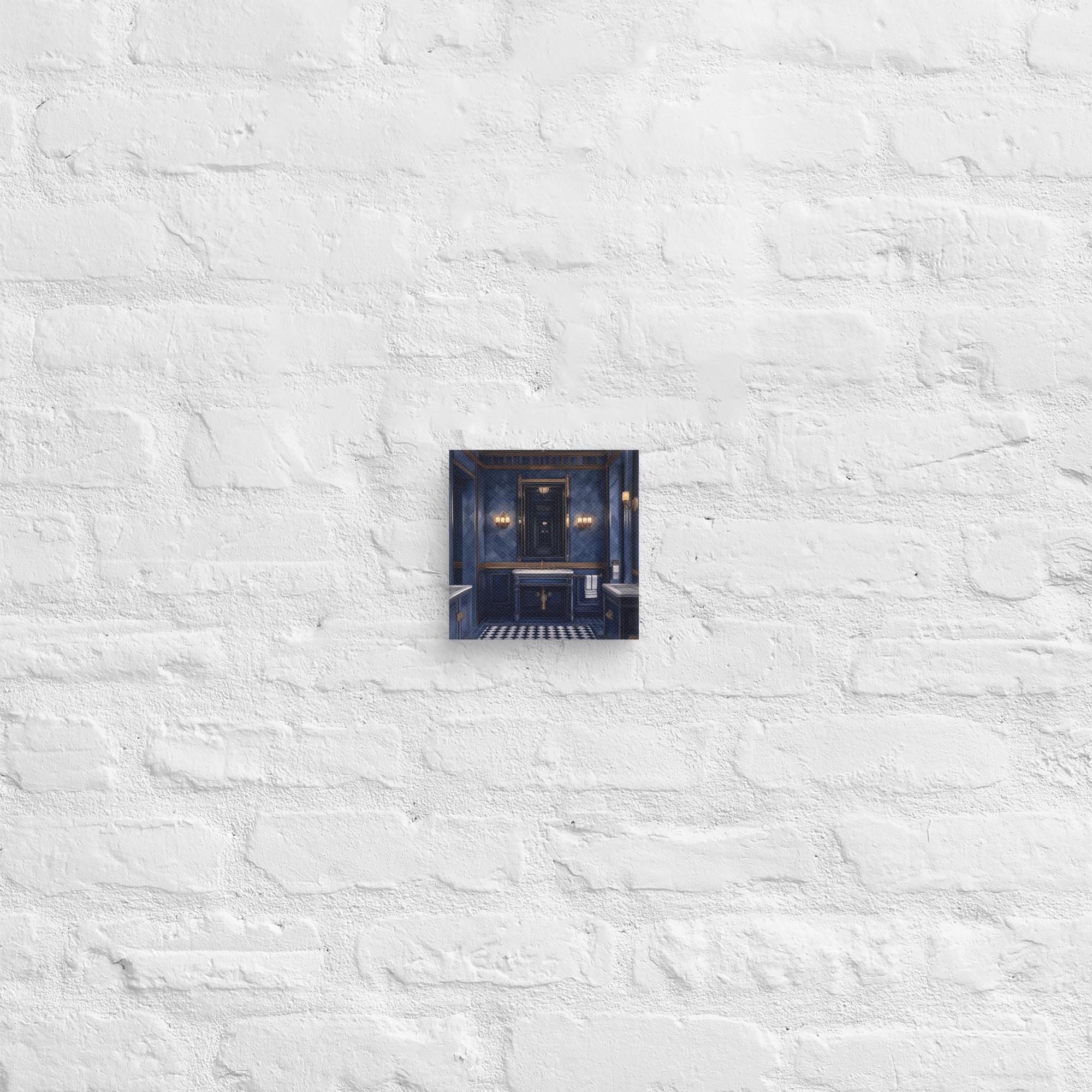 Royal Blue Elegance Bathroom Canvas 36