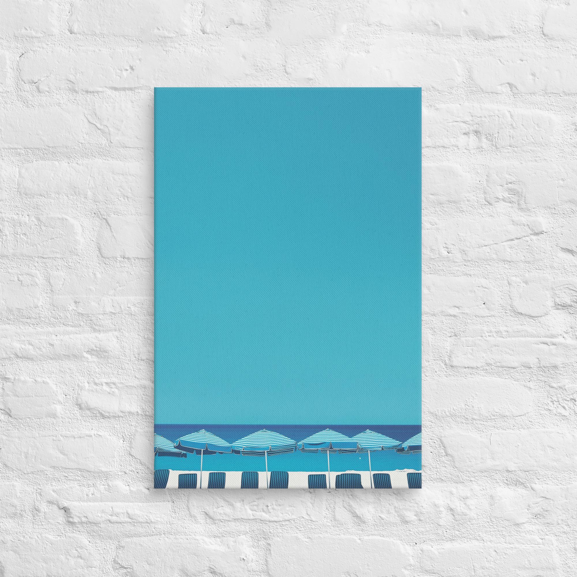 A Day at the Beach, Blue, Canvas Print 10