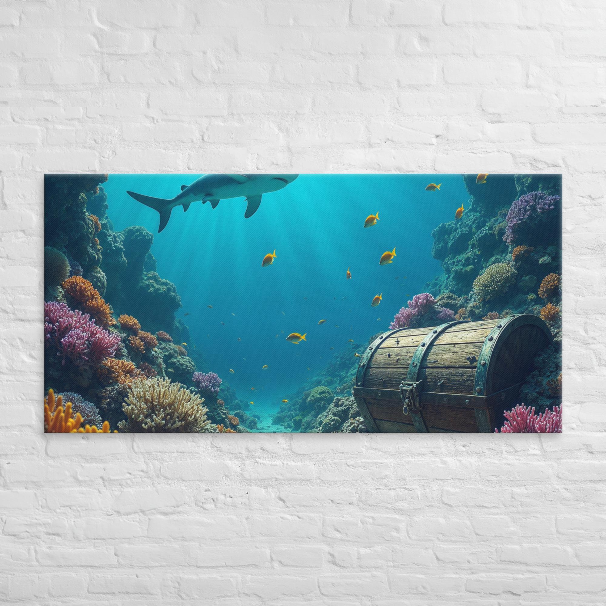 Ultimate Dive Adventure Canvas Print – Shark & Treasure Dive 30