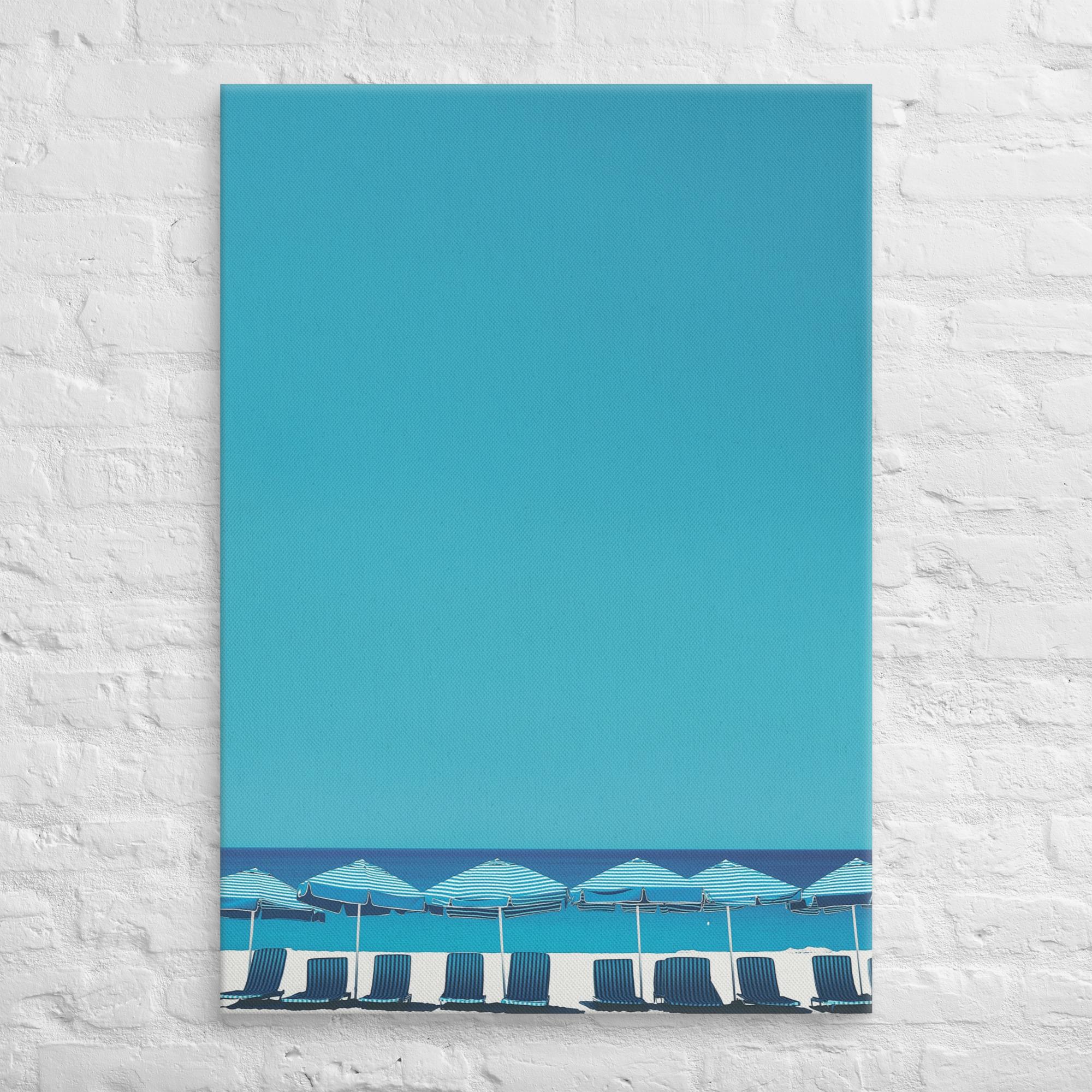 A Day at the Beach, Blue, Canvas Print 27