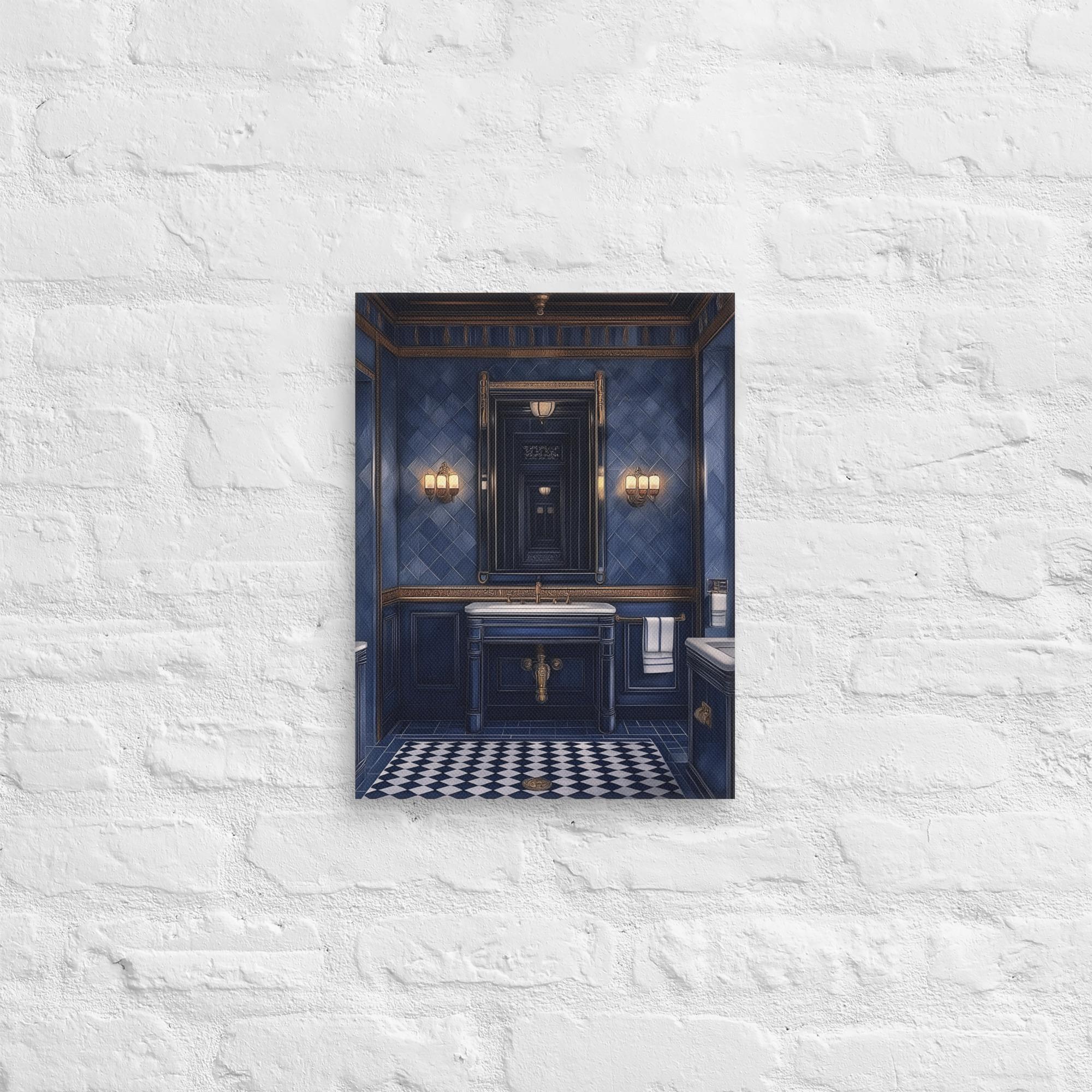 Royal Blue Elegance Bathroom Canvas 42
