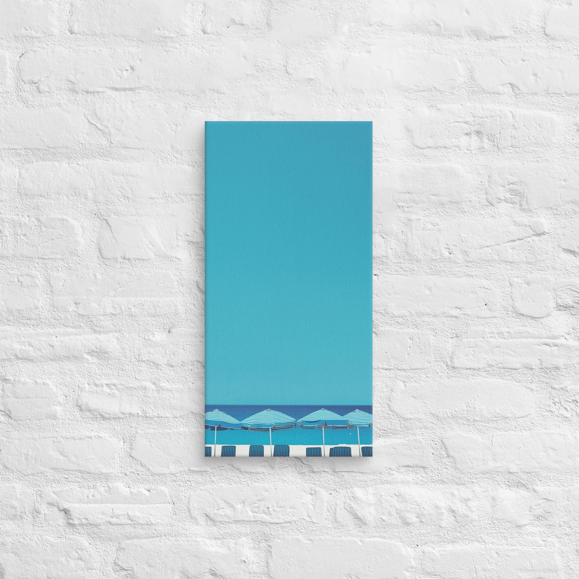 A Day at the Beach, Blue, Canvas Print 4