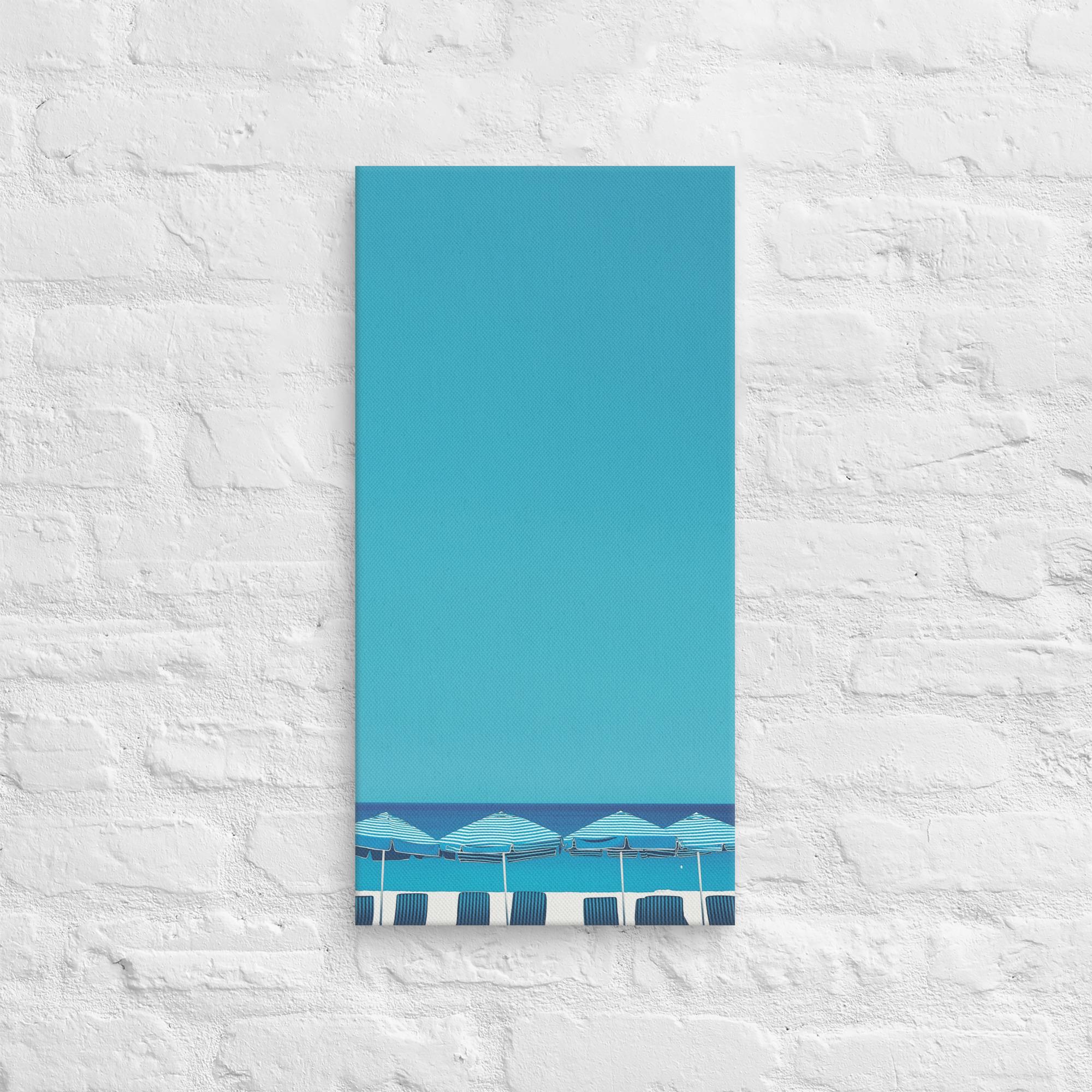 A Day at the Beach, Blue, Canvas Print 7