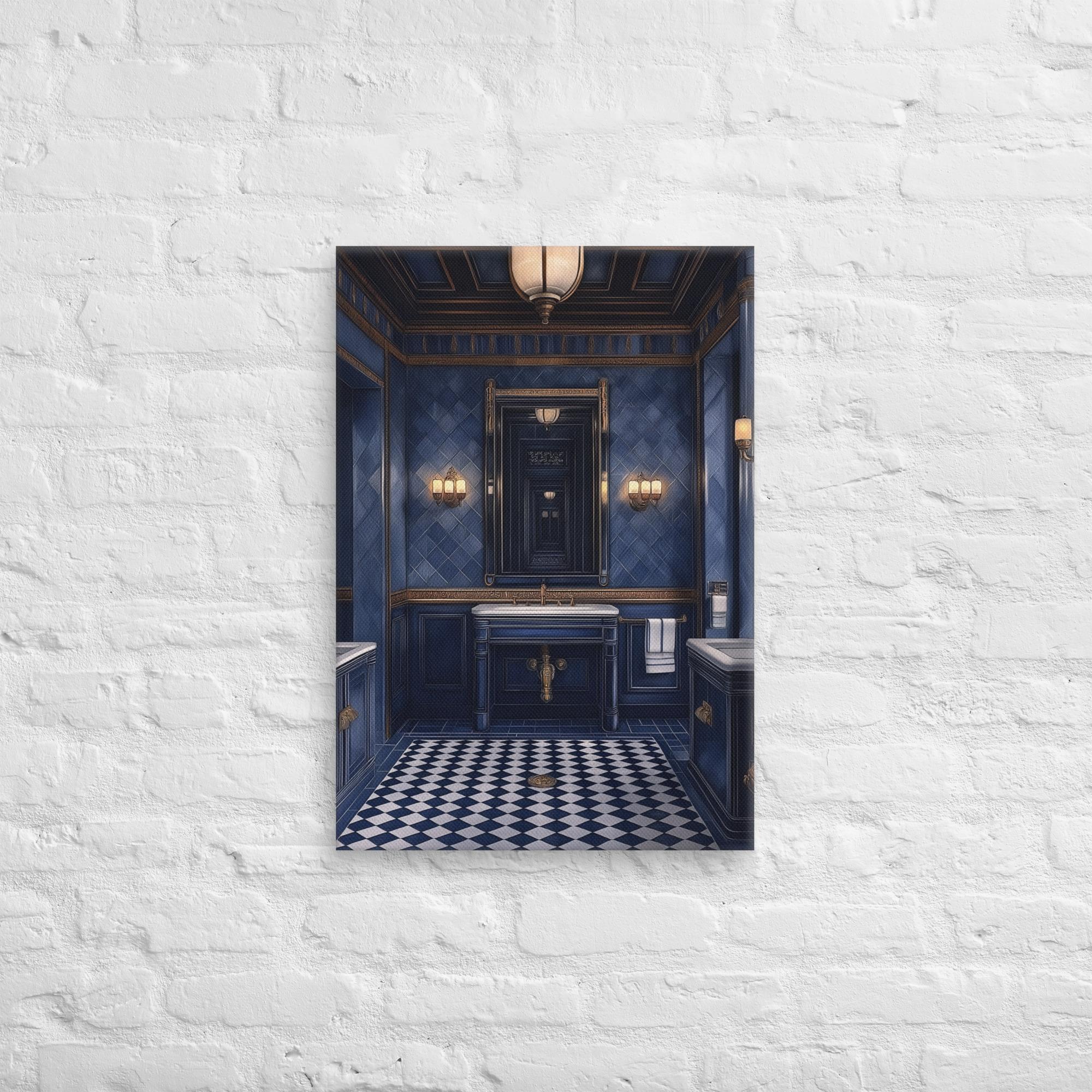 Royal Blue Elegance Bathroom Canvas 14