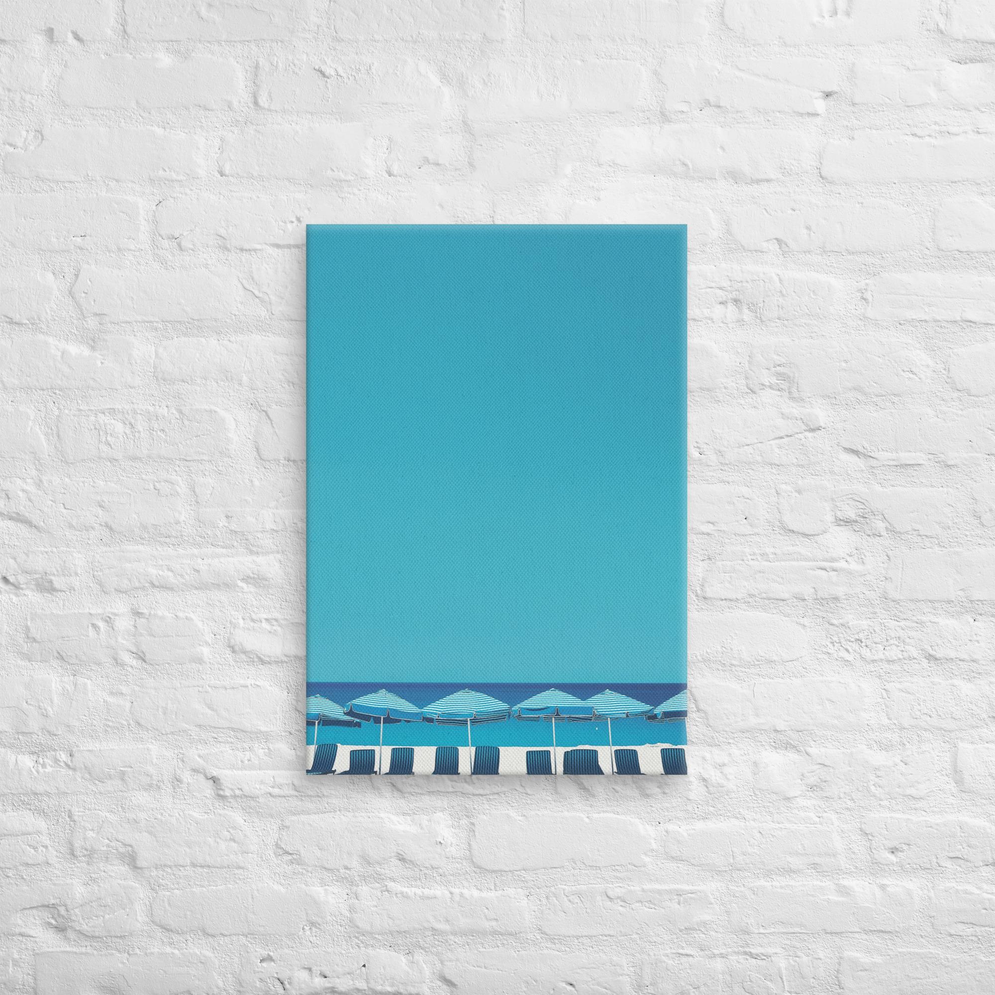 A Day at the Beach, Blue, Canvas Print 14