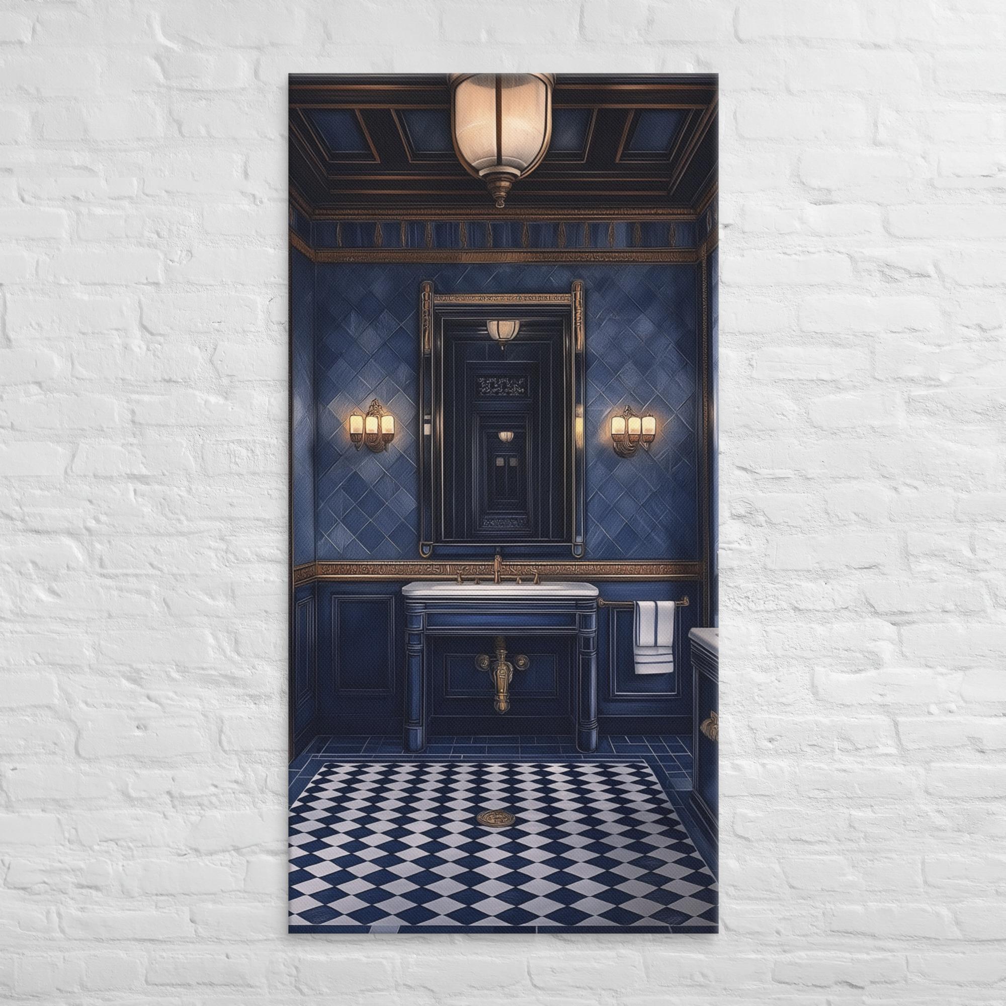 Royal Blue Elegance Bathroom Canvas 31