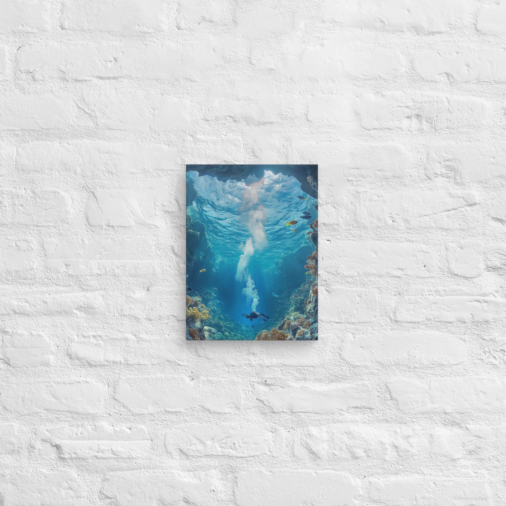 Exploring the Blue Abyss Canvas 40