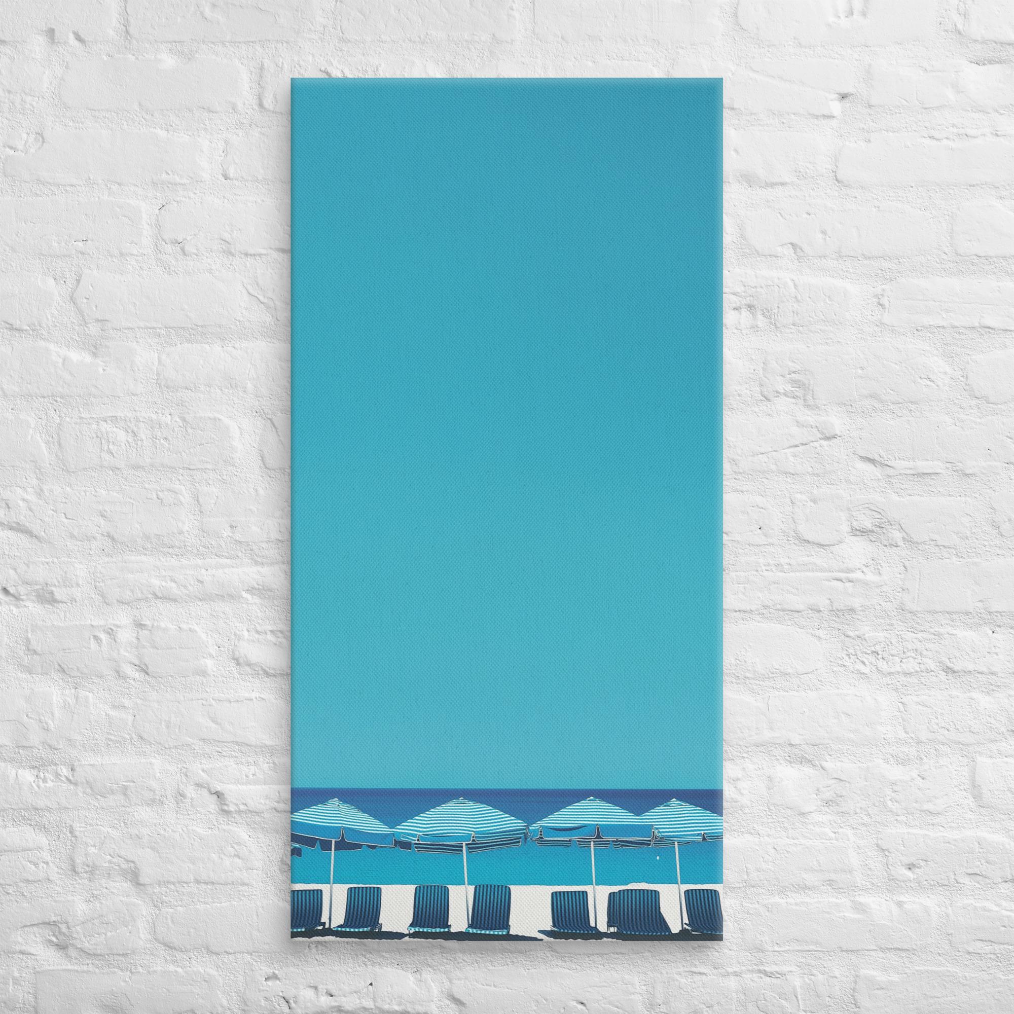 A Day at the Beach, Blue, Canvas Print 19