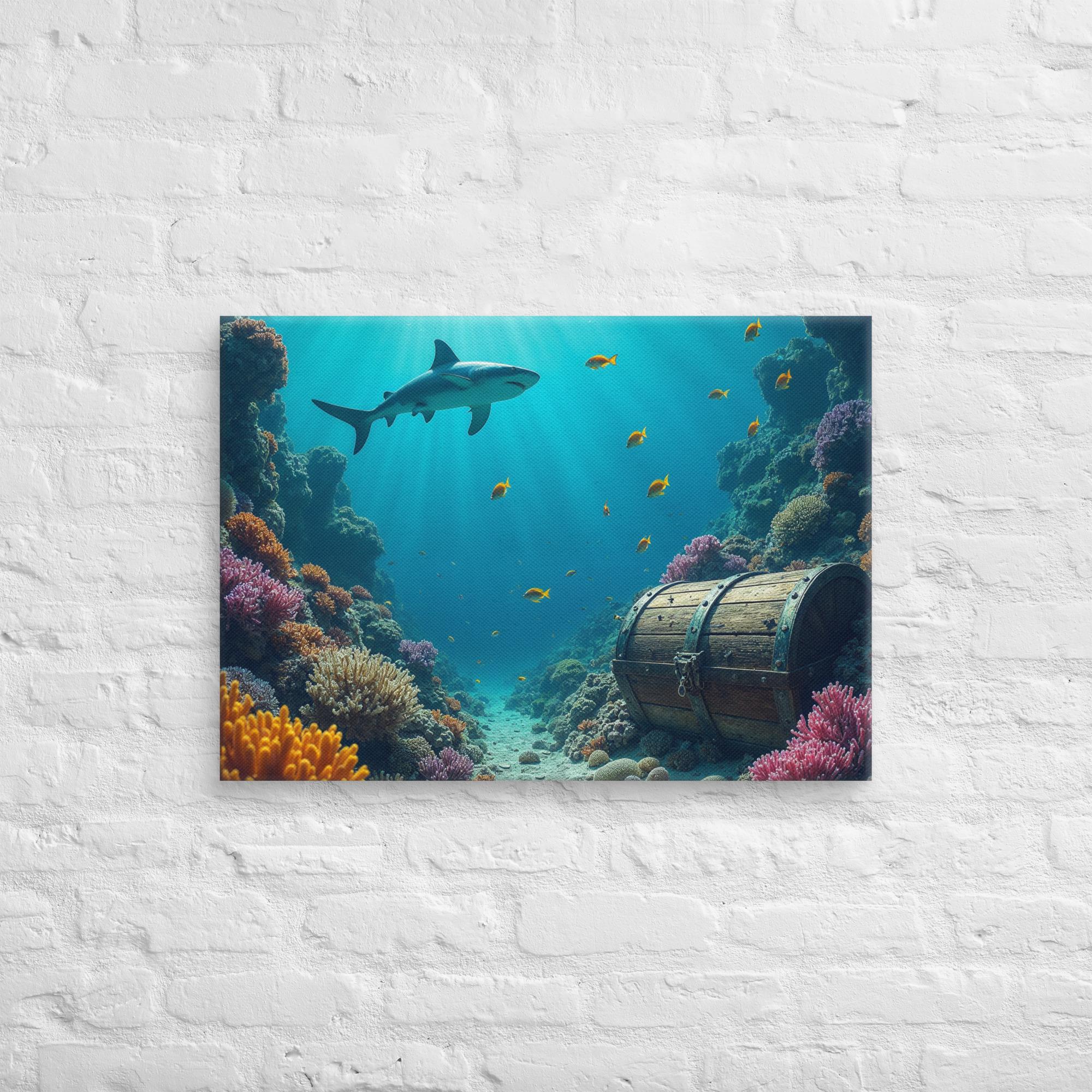 Ultimate Dive Adventure Canvas Print – Shark & Treasure Dive 16