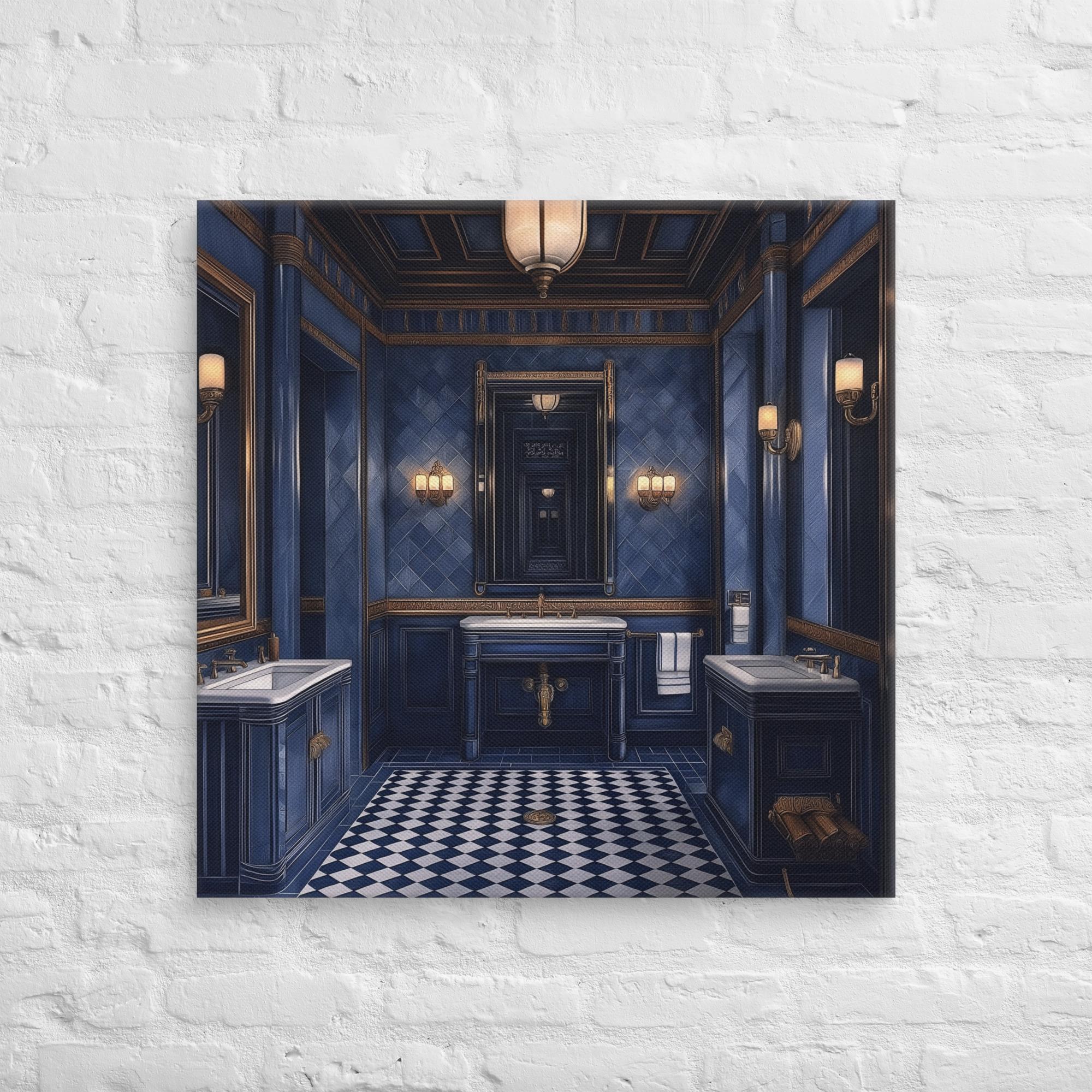 Royal Blue Elegance Bathroom Canvas 29