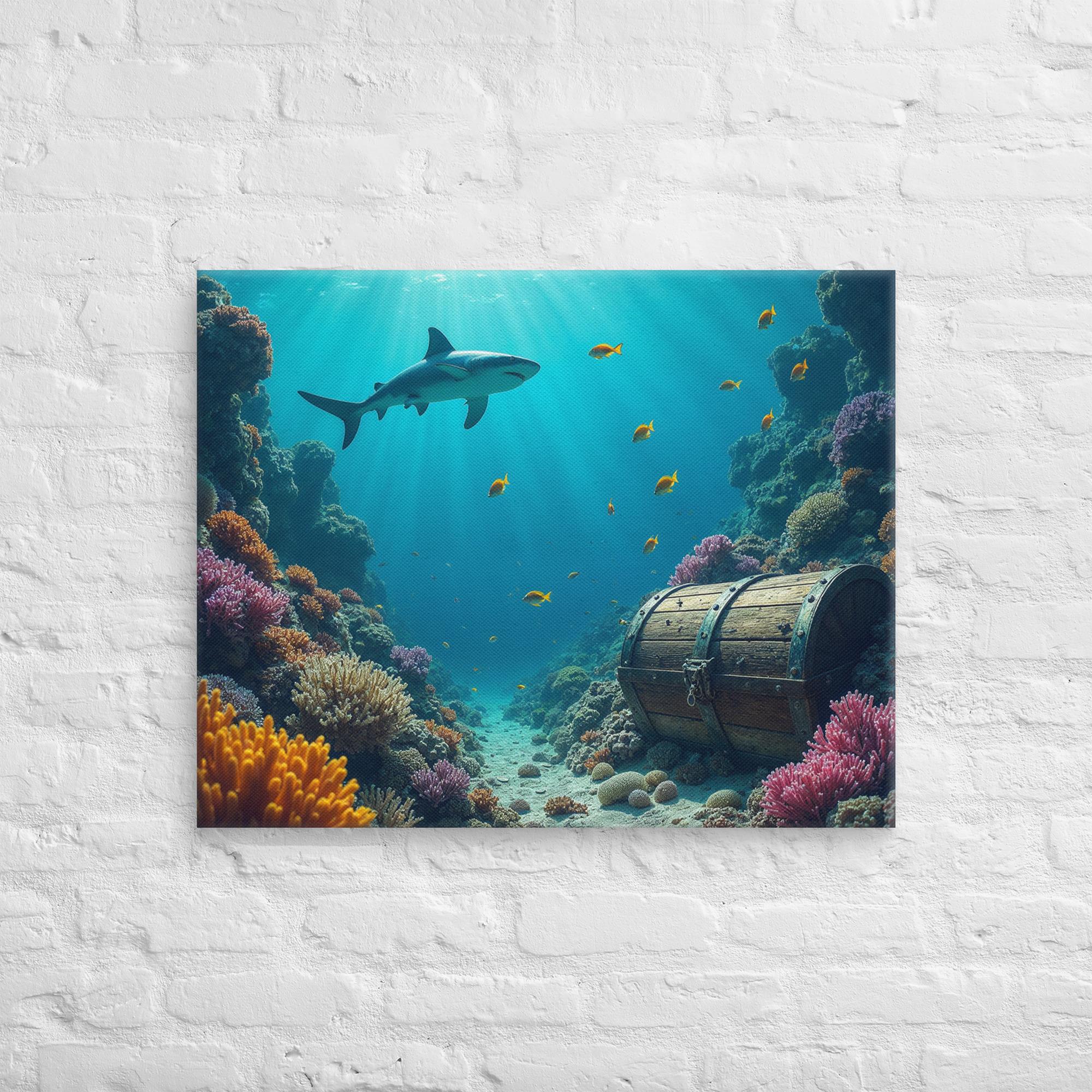 Ultimate Dive Adventure Canvas Print – Shark & Treasure Dive 21