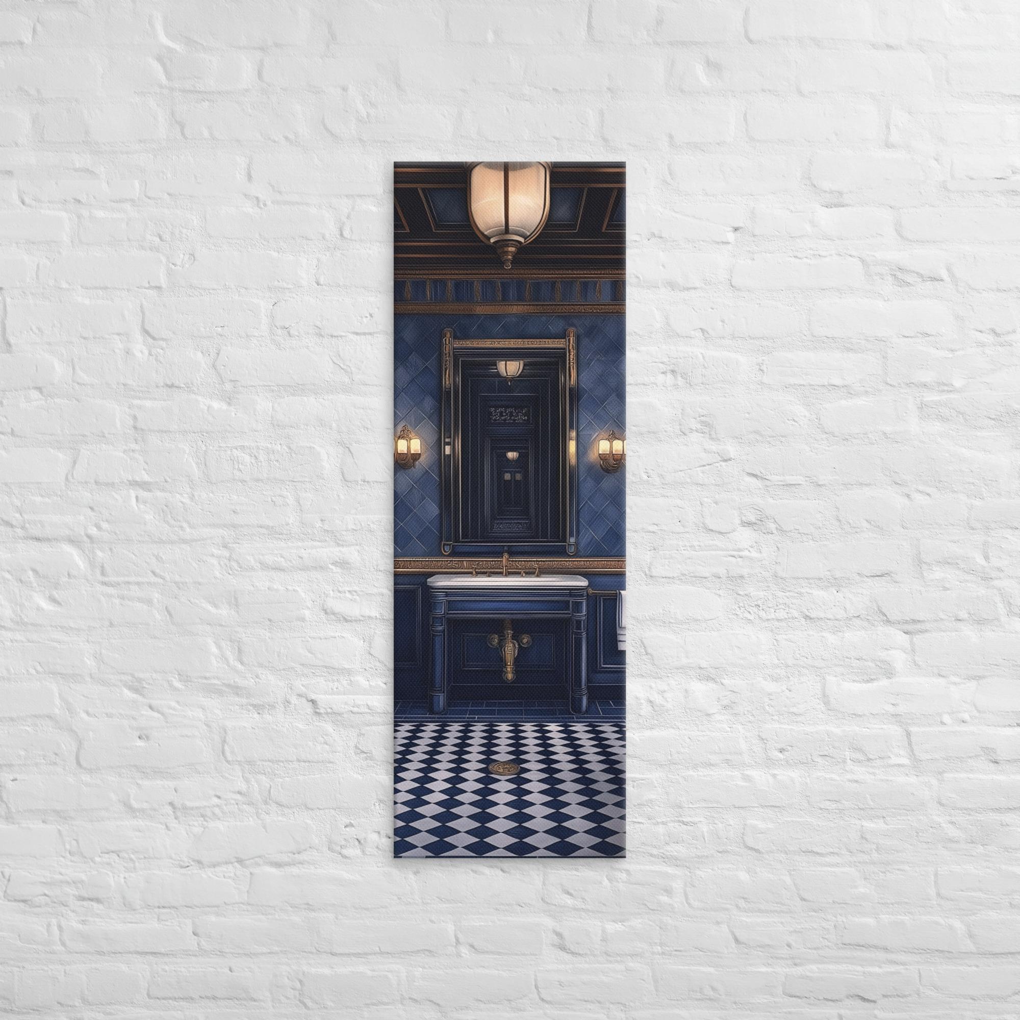 Royal Blue Elegance Bathroom Canvas 12