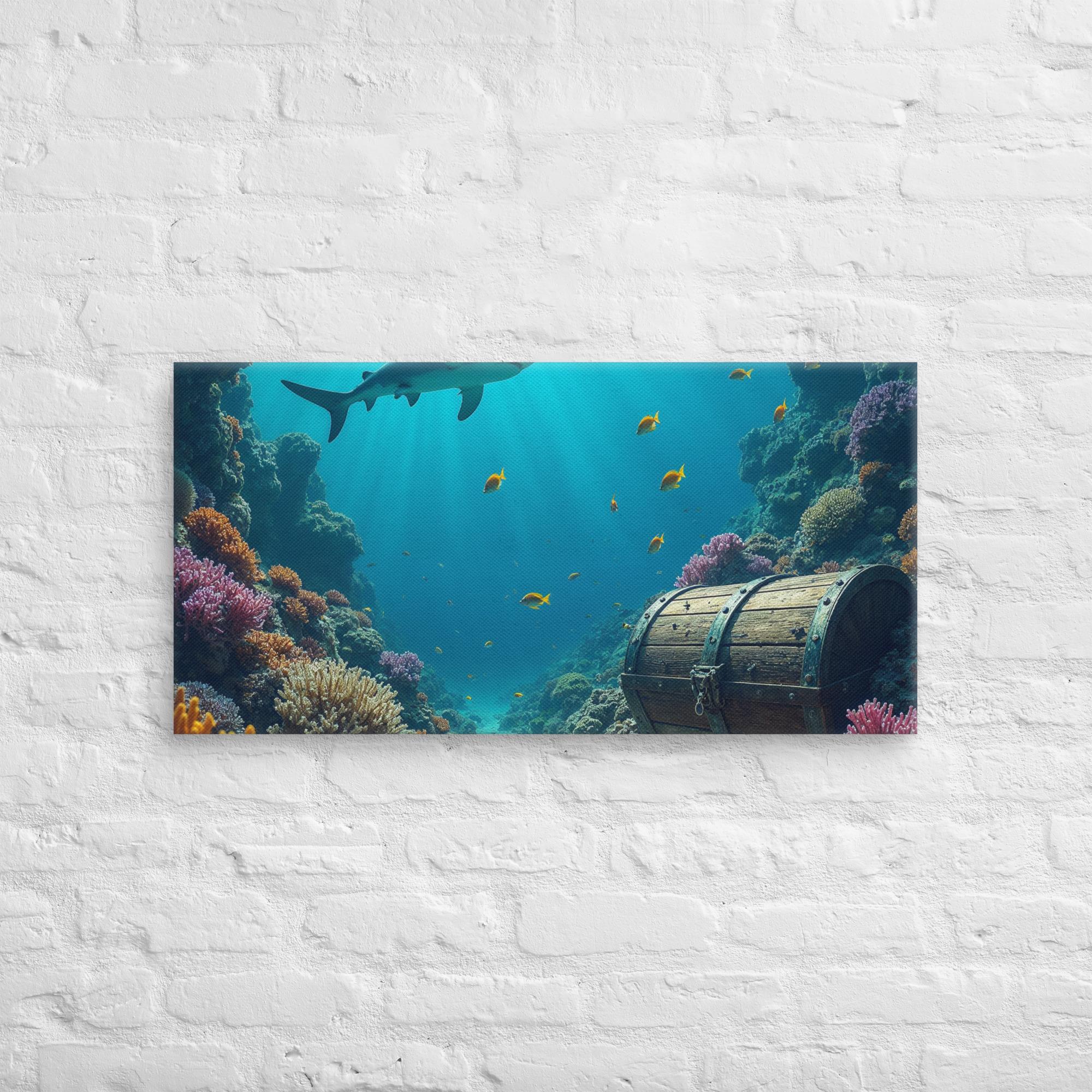 Ultimate Dive Adventure Canvas Print – Shark & Treasure Dive 10