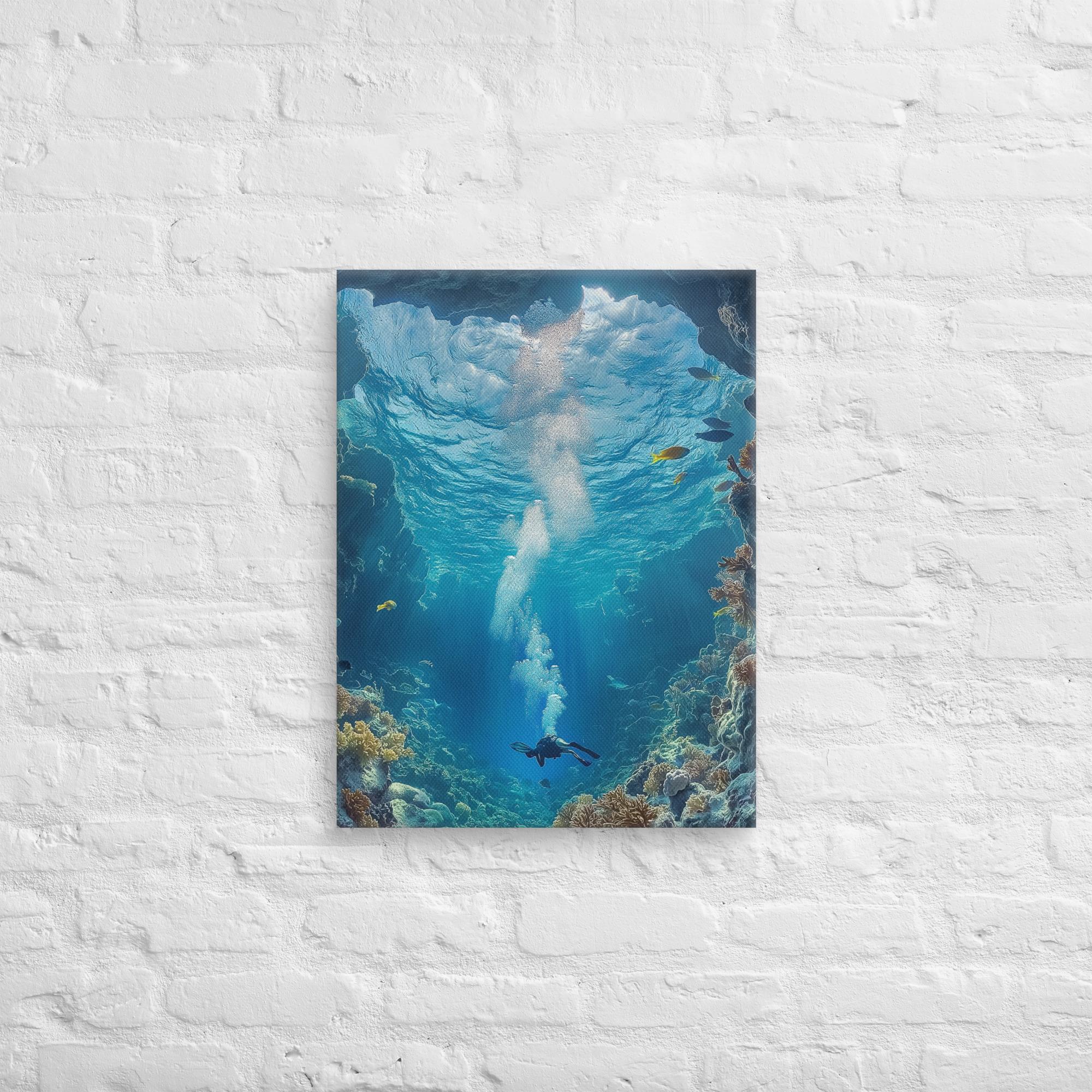 Exploring the Blue Abyss Canvas 45