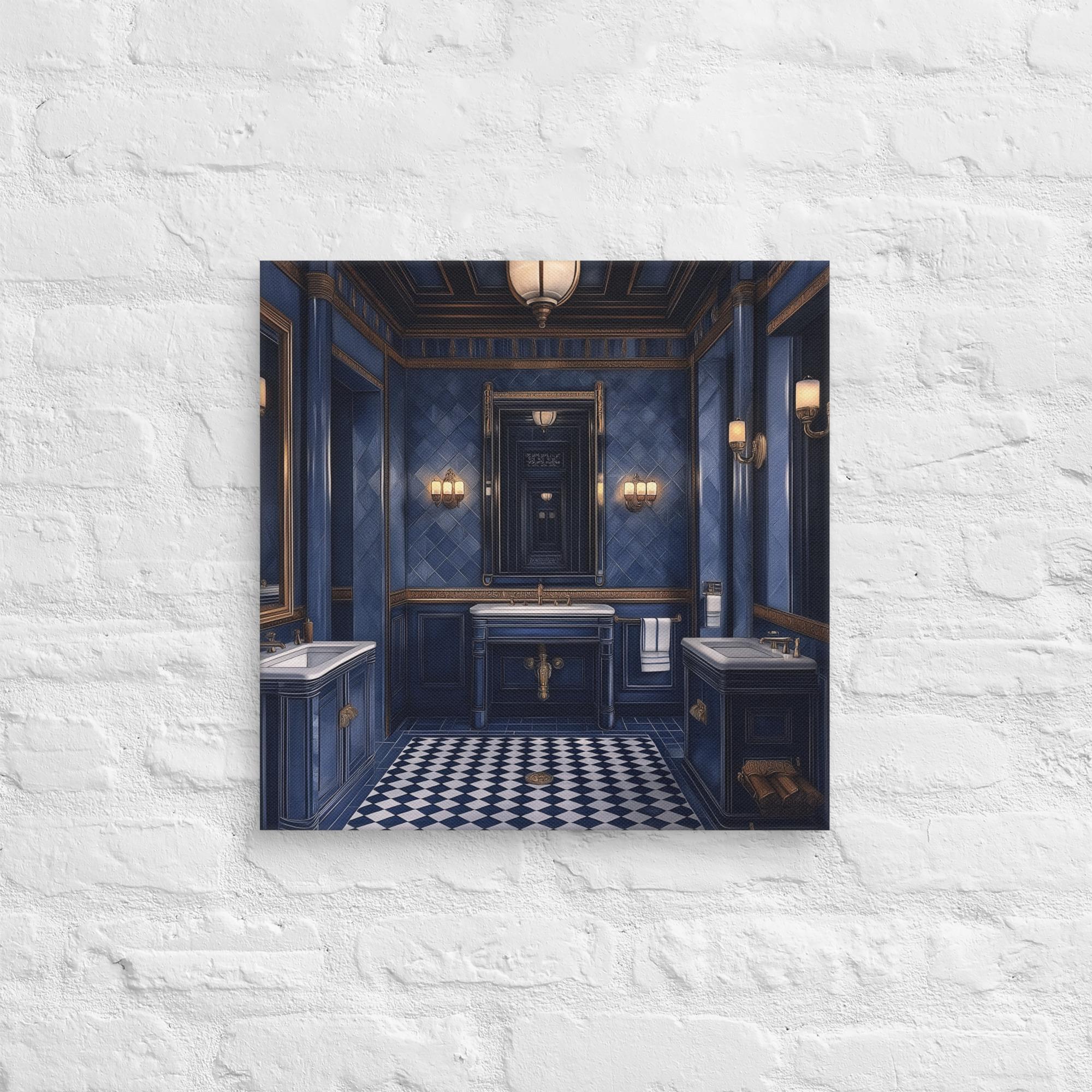 Royal Blue Elegance Bathroom Canvas 13