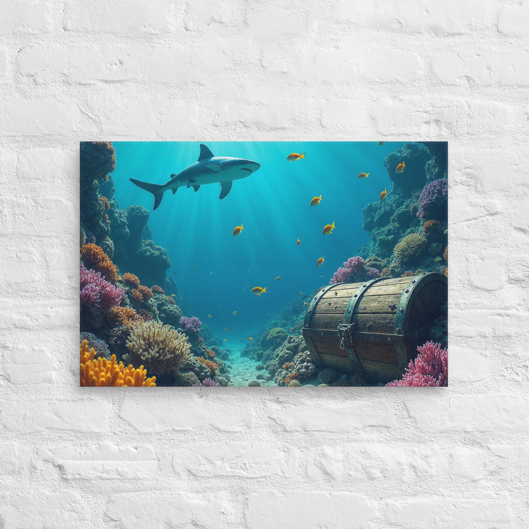 Ultimate Dive Adventure Canvas Print – Shark & Treasure Dive 9