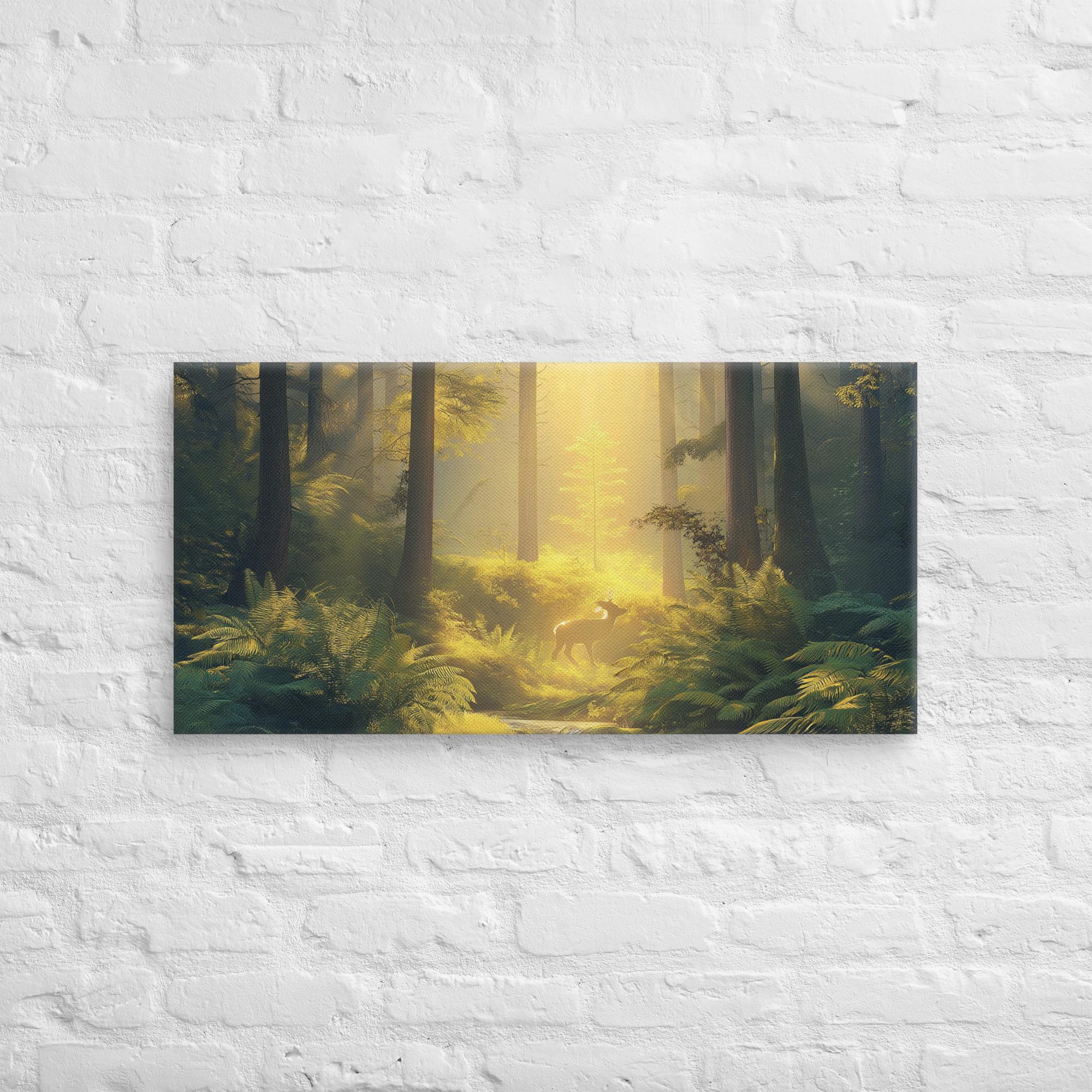 Golden Serenity, A Forest at Dawn Canvas 12
