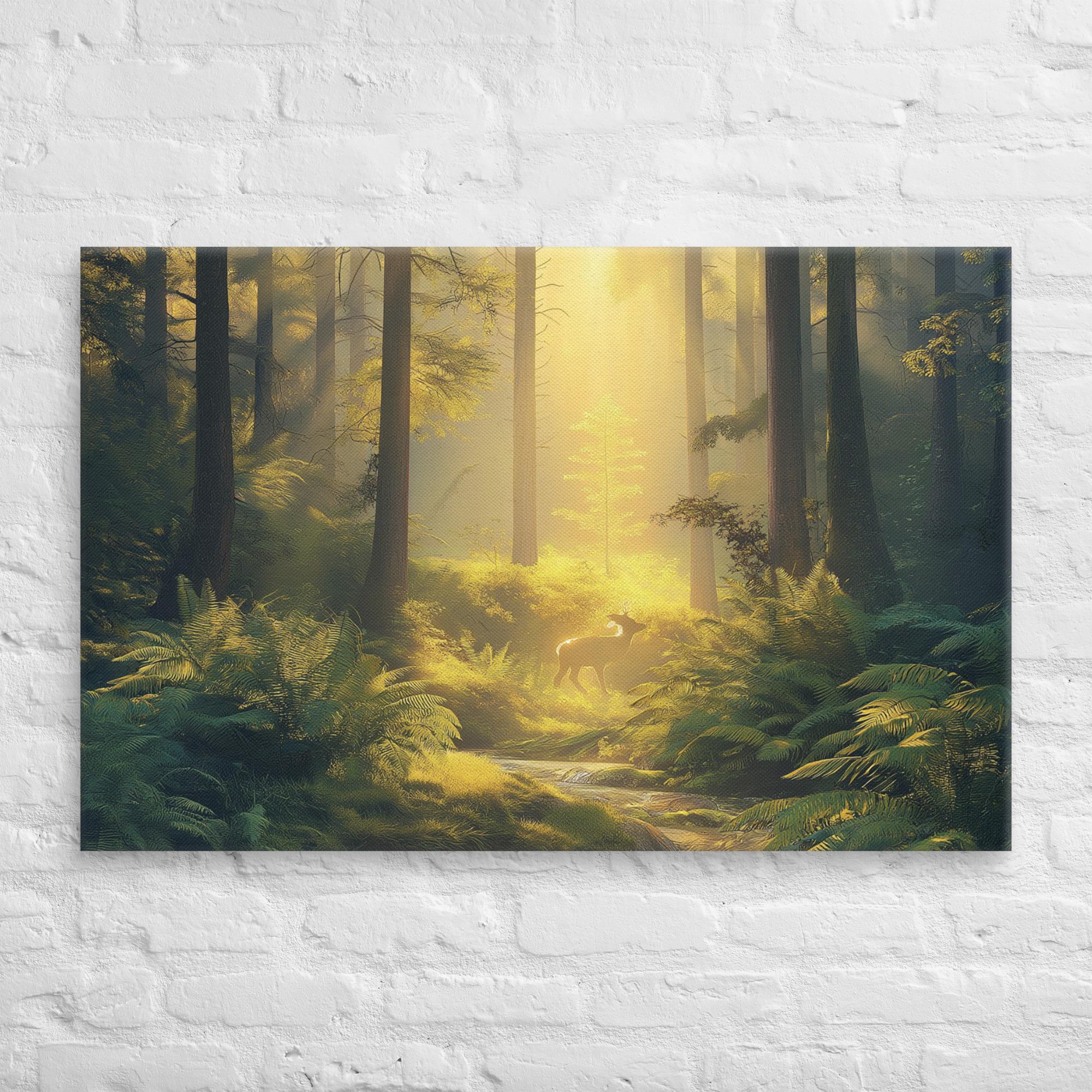 Golden Serenity, A Forest at Dawn Canvas 27