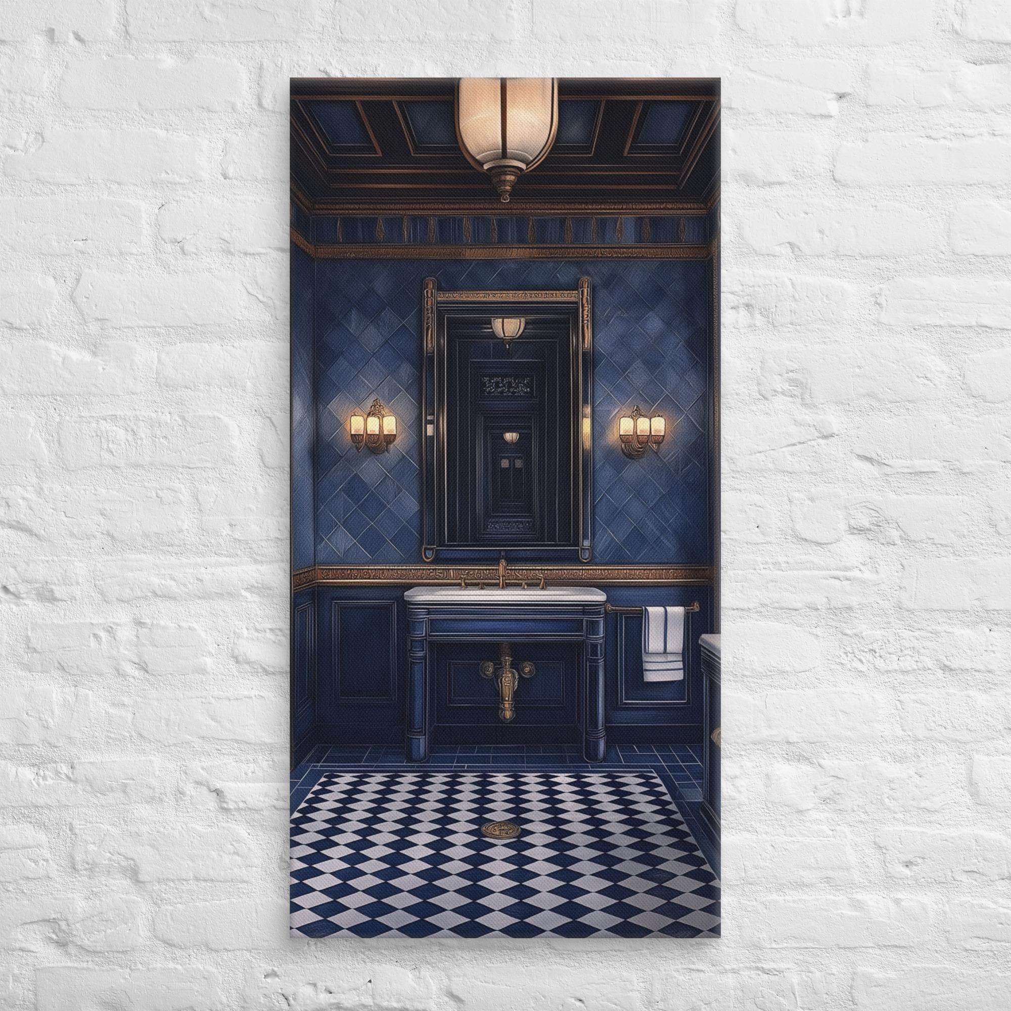 Royal Blue Elegance Bathroom Canvas 19