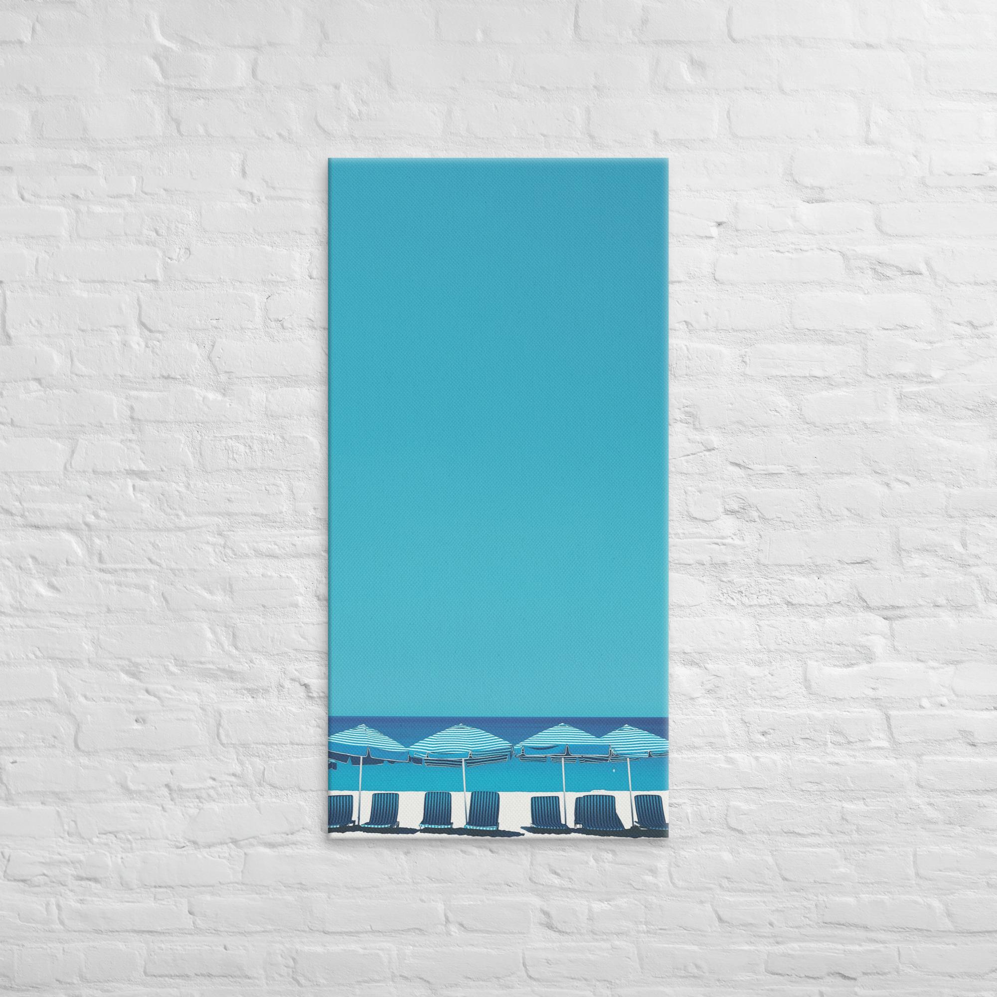 A Day at the Beach, Blue, Canvas Print 24