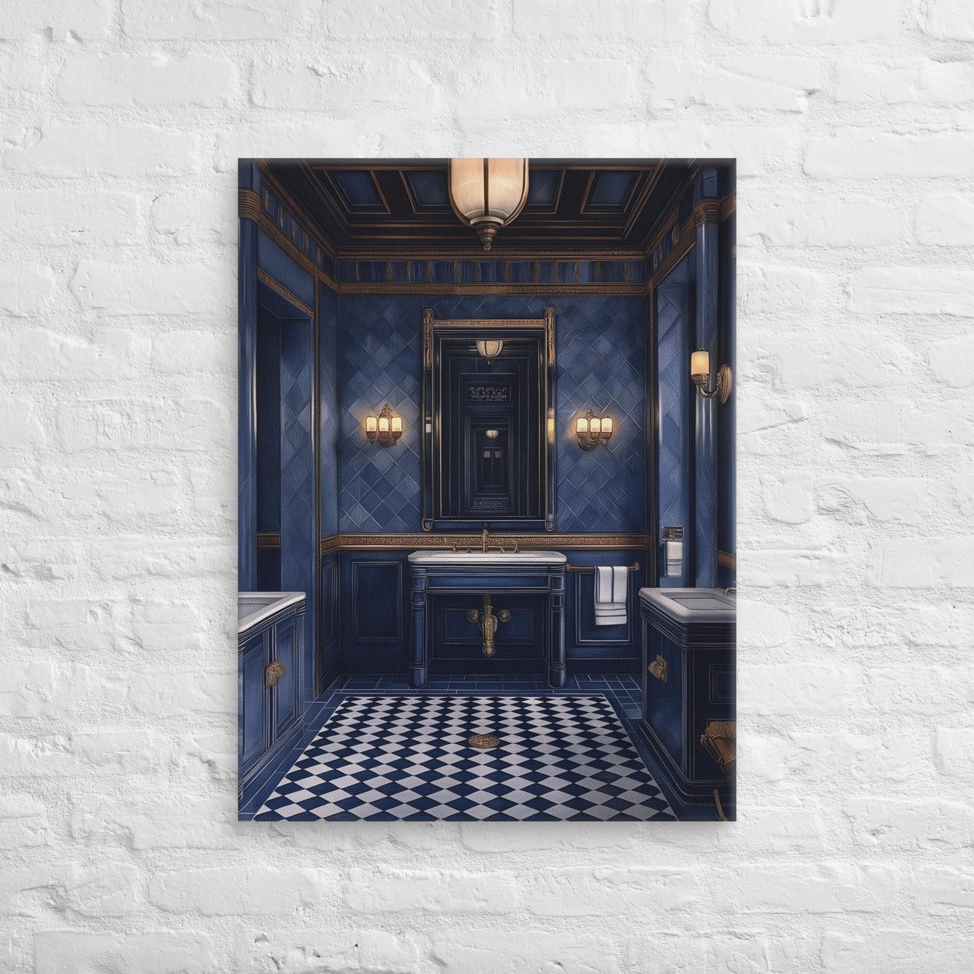 Royal Blue Elegance Bathroom Canvas 23