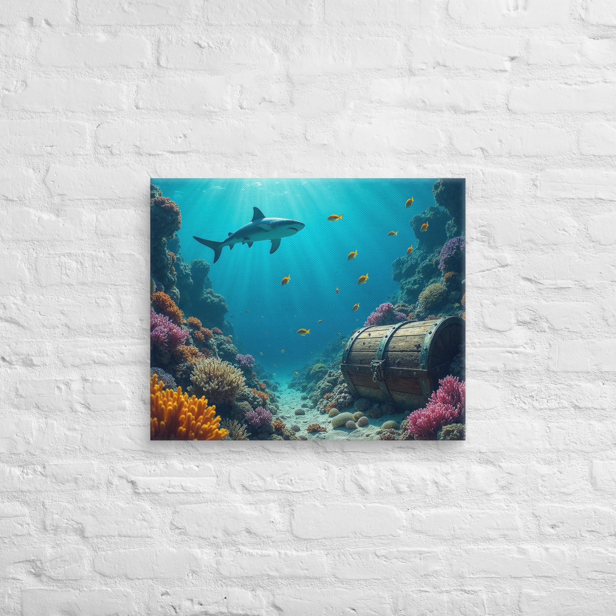 Ultimate Dive Adventure Canvas Print – Shark & Treasure Dive 15