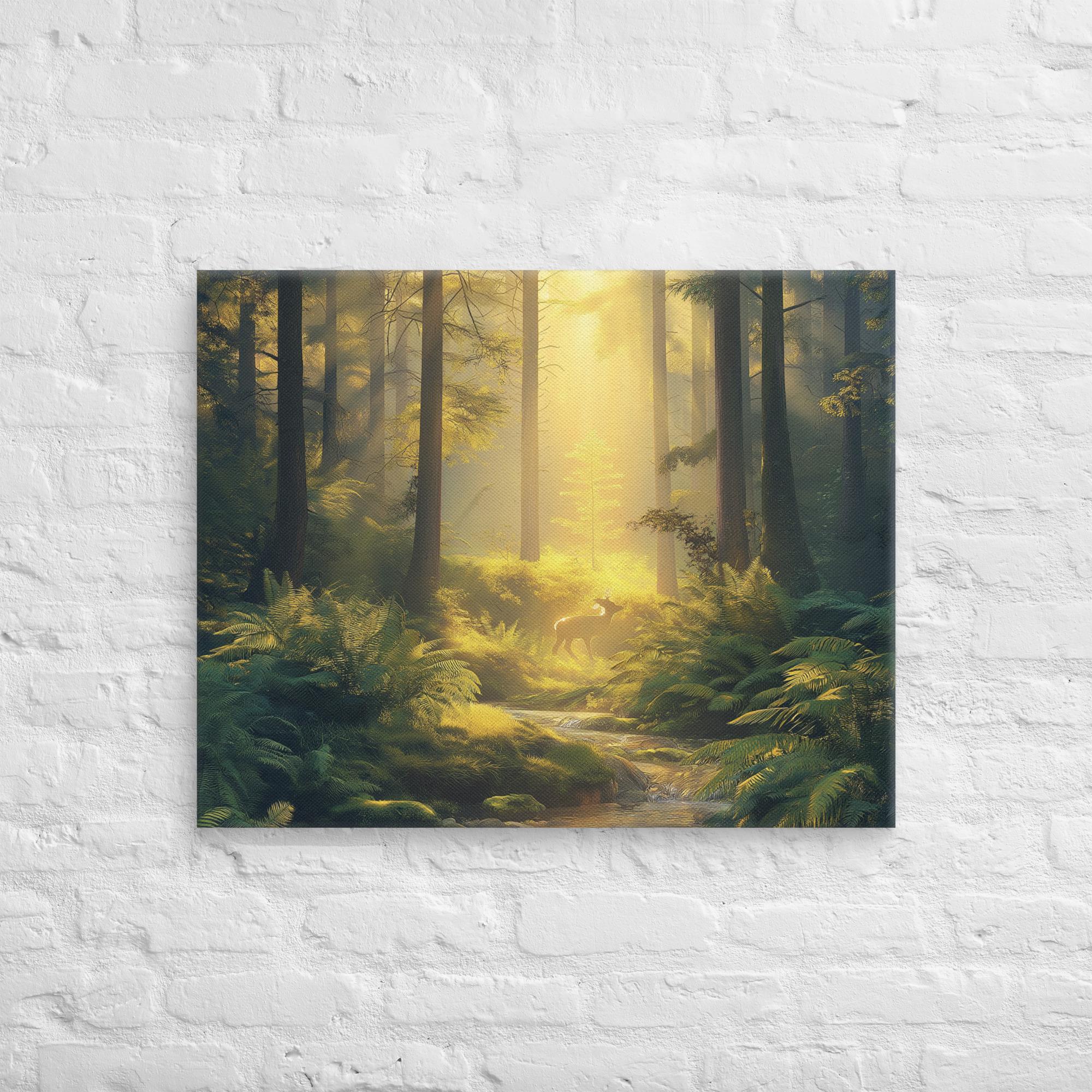 Golden Serenity, A Forest at Dawn Canvas 23
