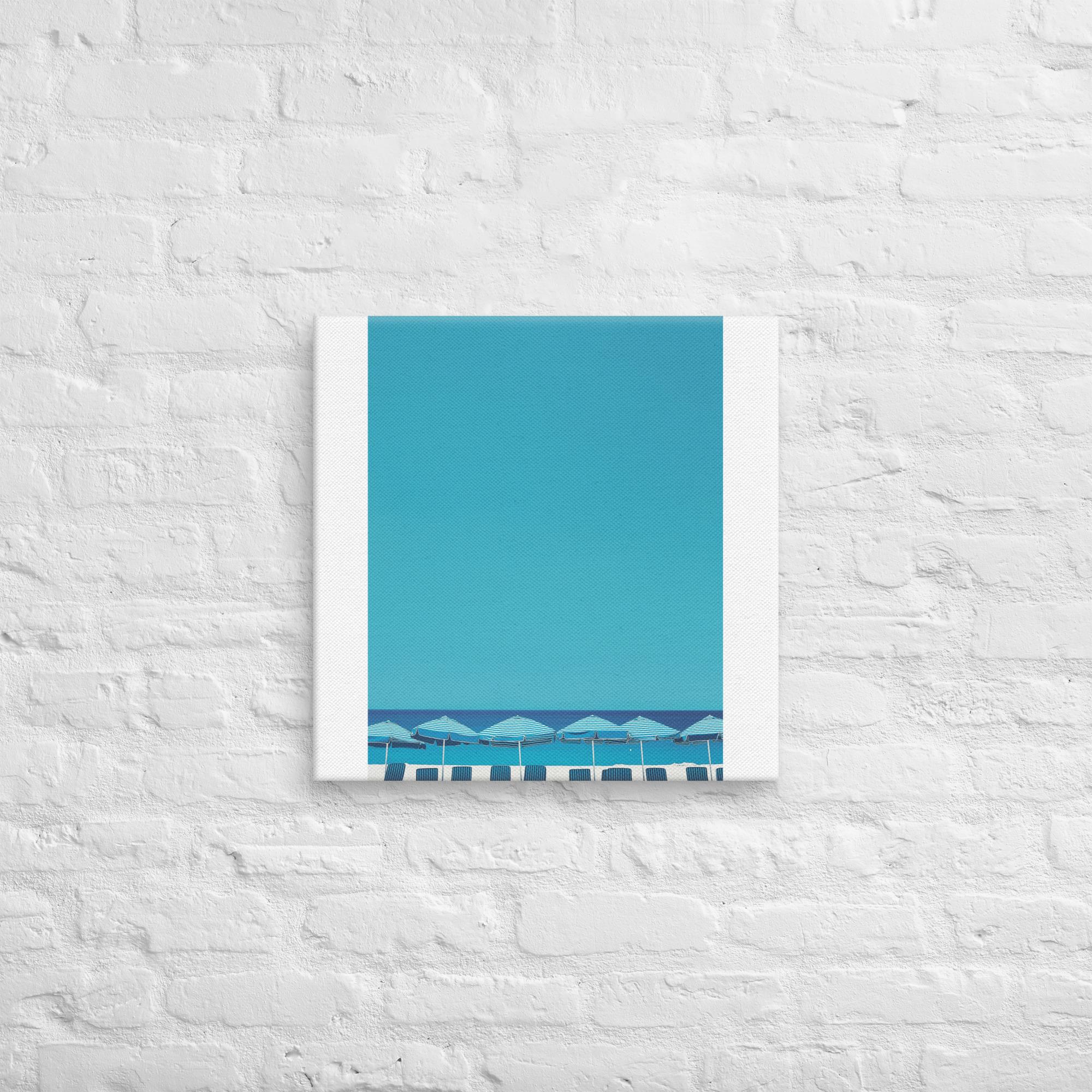 A Day at the Beach, Blue, Canvas Print 15